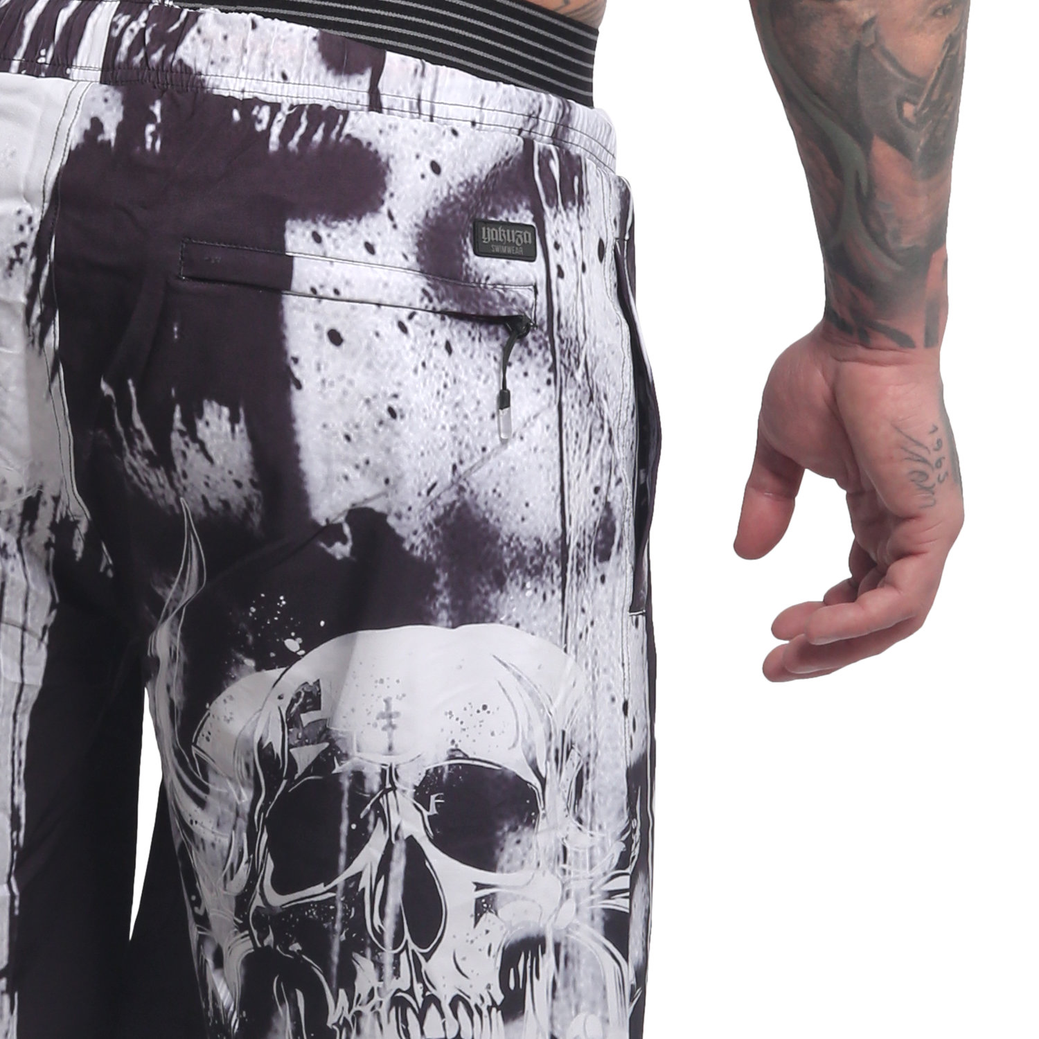 Yakuza pánské plavkové šortky Horned FU Board Shorts white S