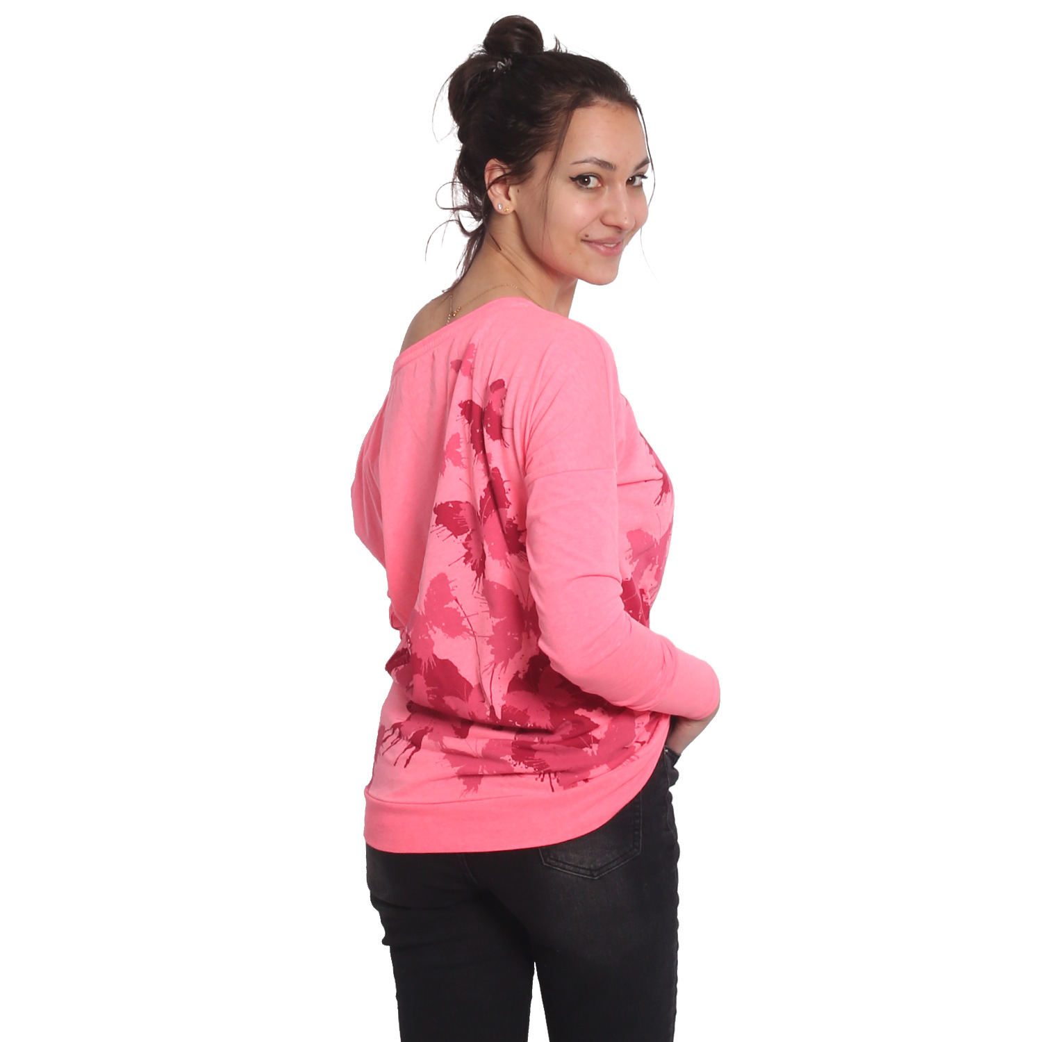 Yakuza dámské tričko s dlouhým rukávem Butterfly Reign Urban Longsleeve T-Shirt neon/pink XL