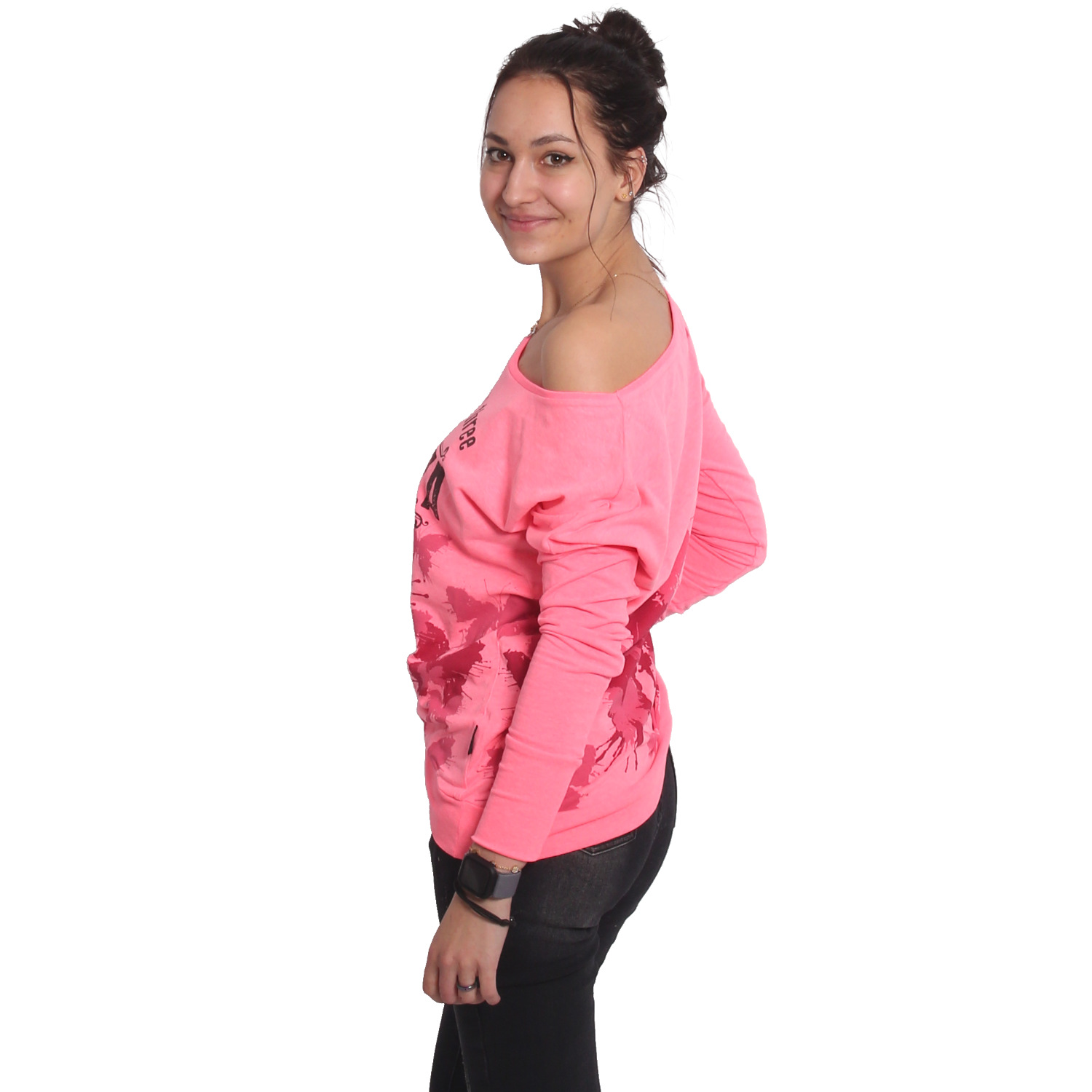 Yakuza dámské tričko s dlouhým rukávem Butterfly Reign Urban Longsleeve T-Shirt neon/pink XL