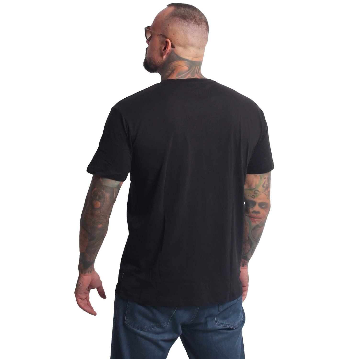 Yakuza pánské tričko Bare Regular Basic V-Neck T-Shirt black 5XL