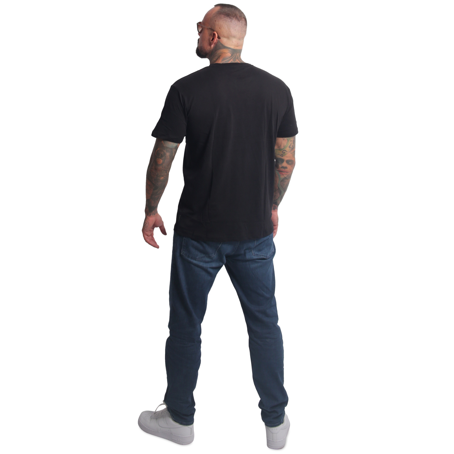 Yakuza pánské tričko Bare Regular Basic V-Neck T-Shirt black 5XL