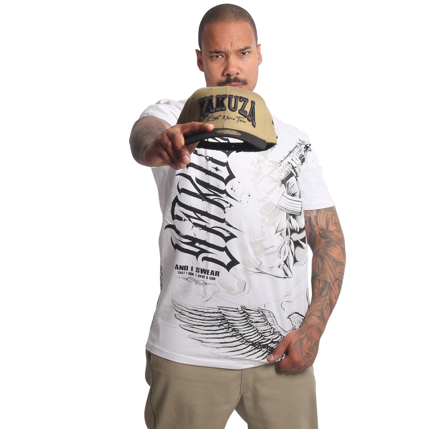 Yakuza pánské tričko Swear Regular T-Shirt white 5XL