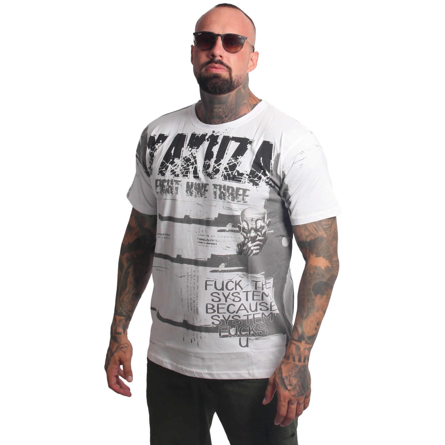 Yakuza pánské tričko System Allover Regular T-Shirt white S