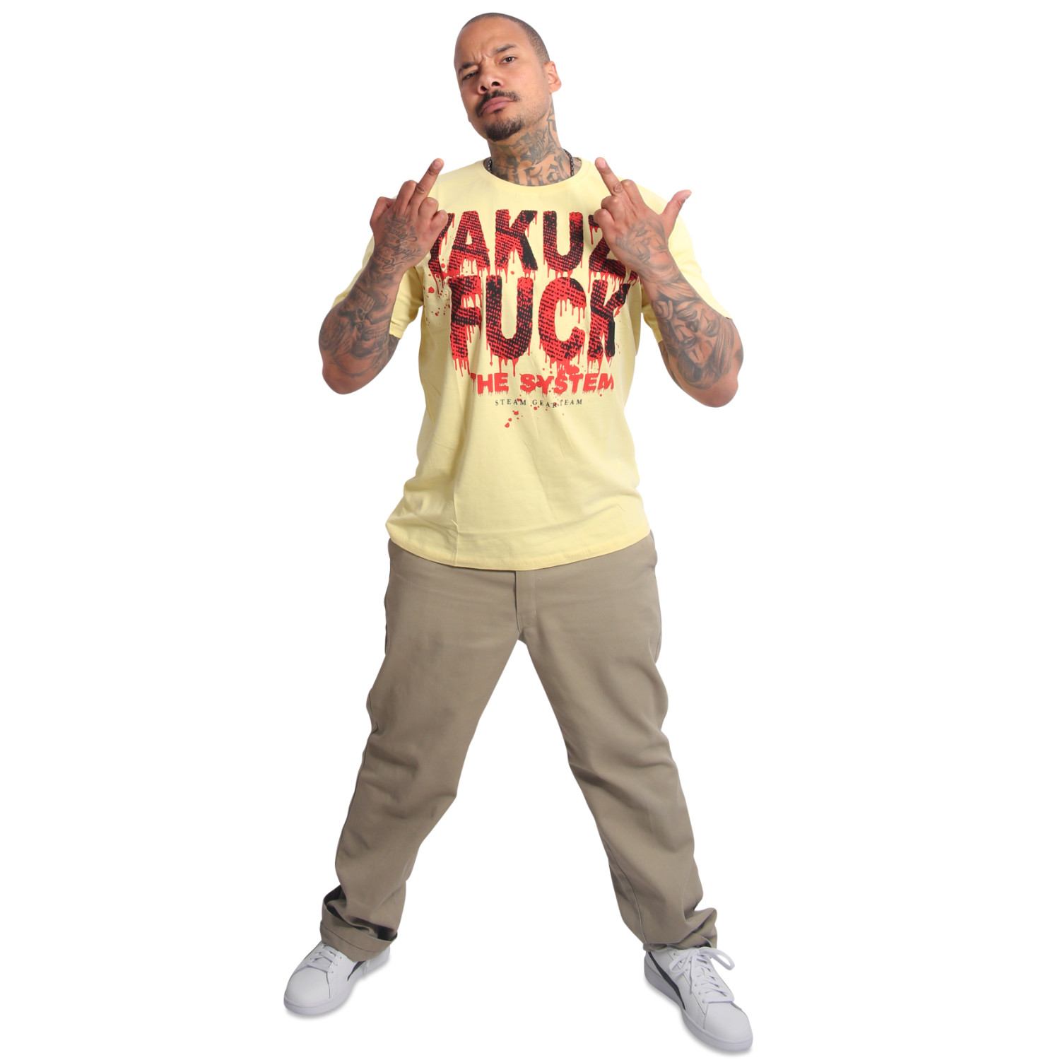 Yakuza pánské tričko Eagle Regular T-Shirt pale/bananas 3XL