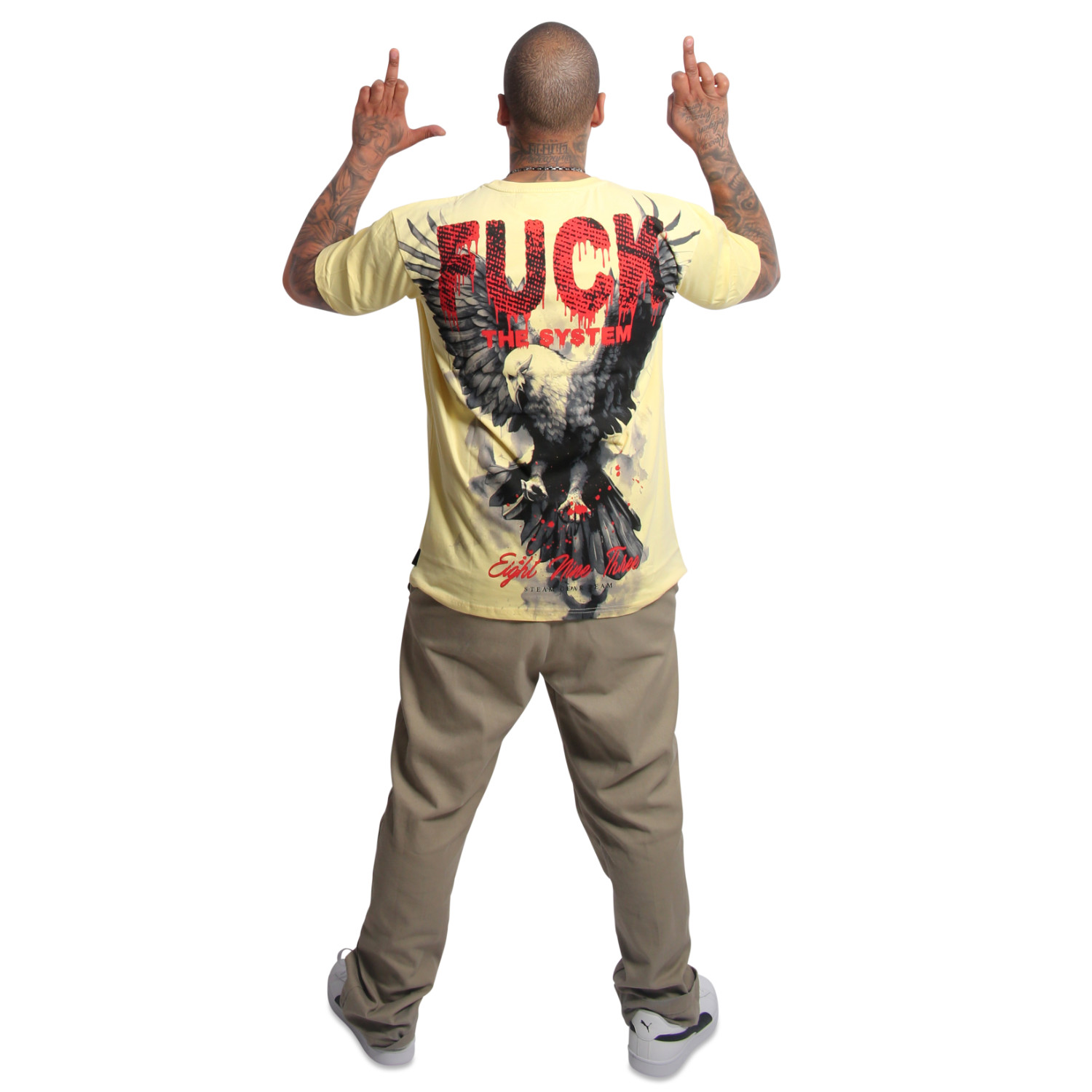 Yakuza pánské tričko Eagle Regular T-Shirt pale/bananas 3XL