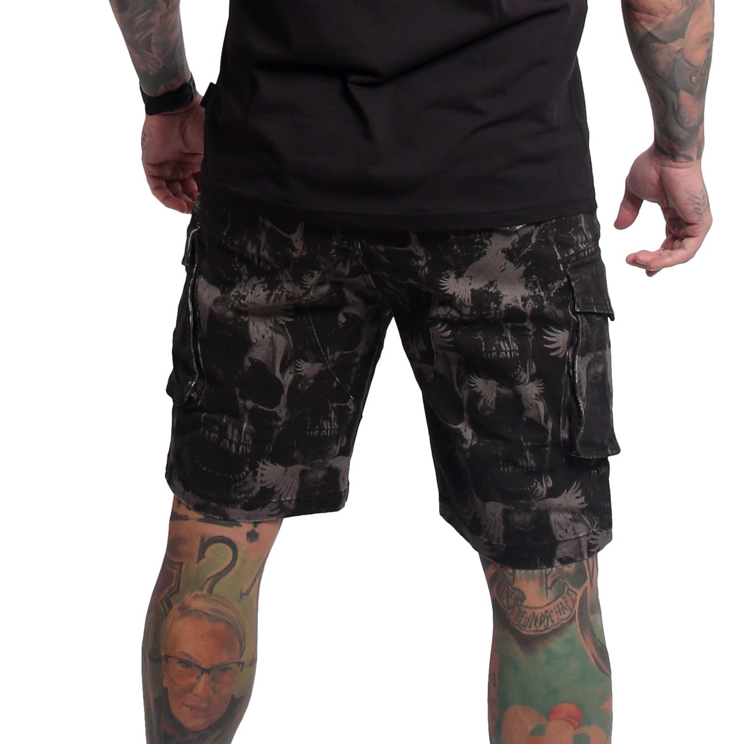 Yakuza pánské cargo šortky Rockstarz Cargo Shorts black
