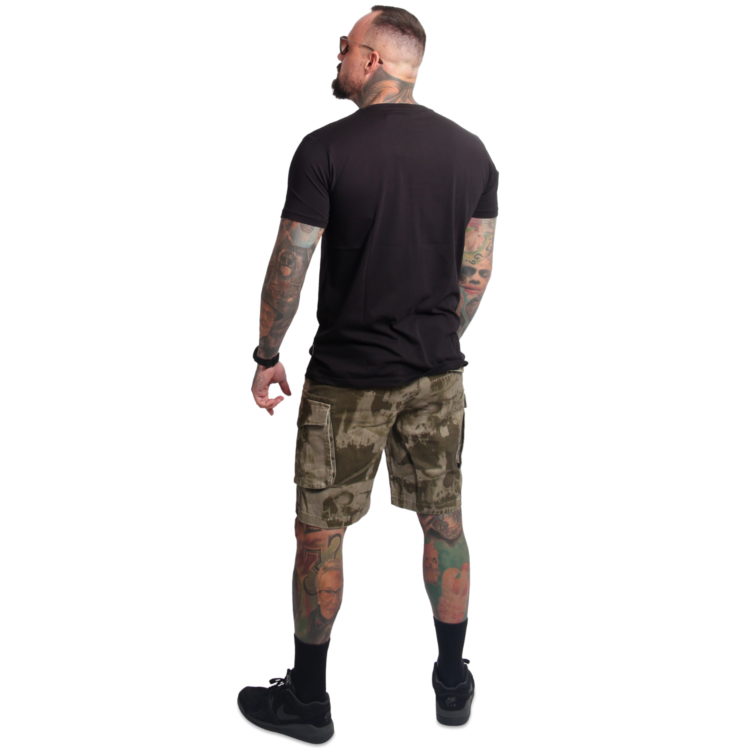 Yakuza pánské cargo šortky Crashed Skull Cargo Shorts burned/olive