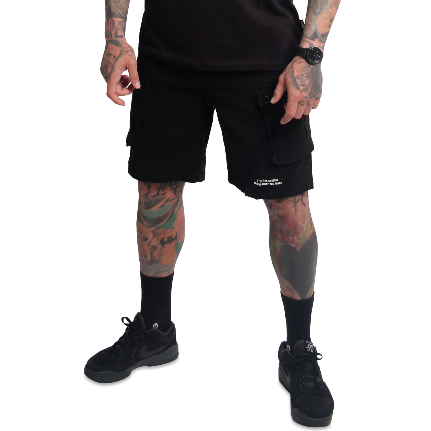 Yakuza pánské cargo šortky Black Tar Cargo Shorts black