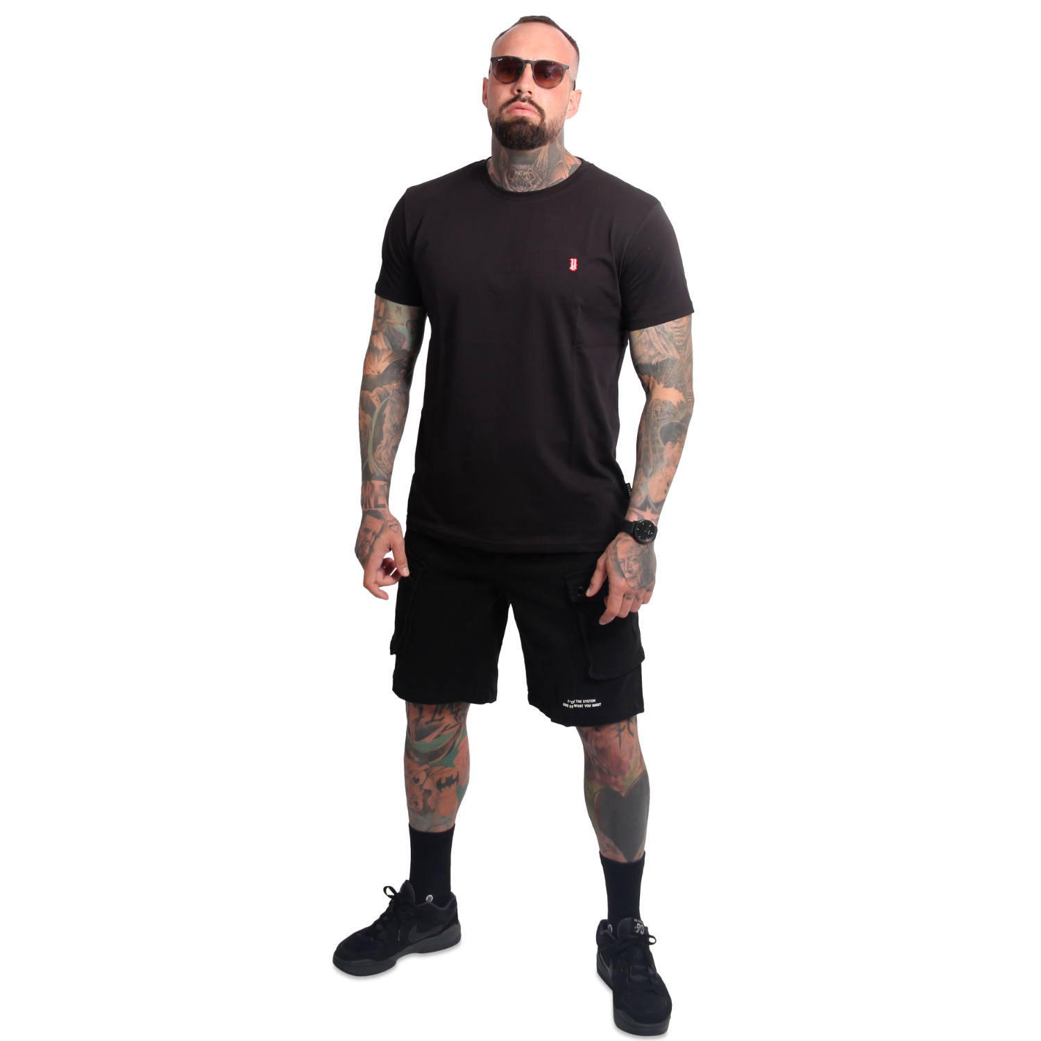 Yakuza pánské cargo šortky Black Tar Cargo Shorts black