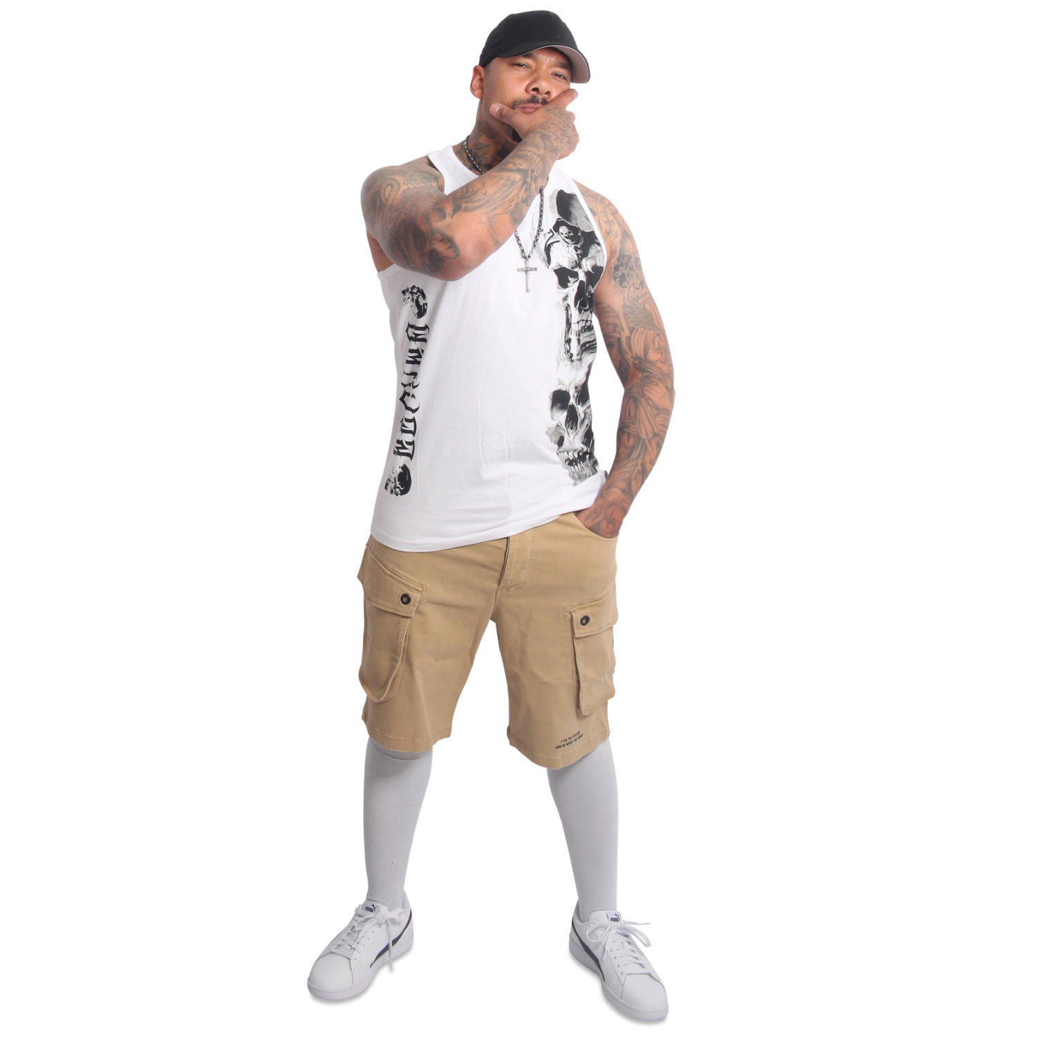 Yakuza pánské tílko Mouth Slim Racer Tanktop white 4XL
