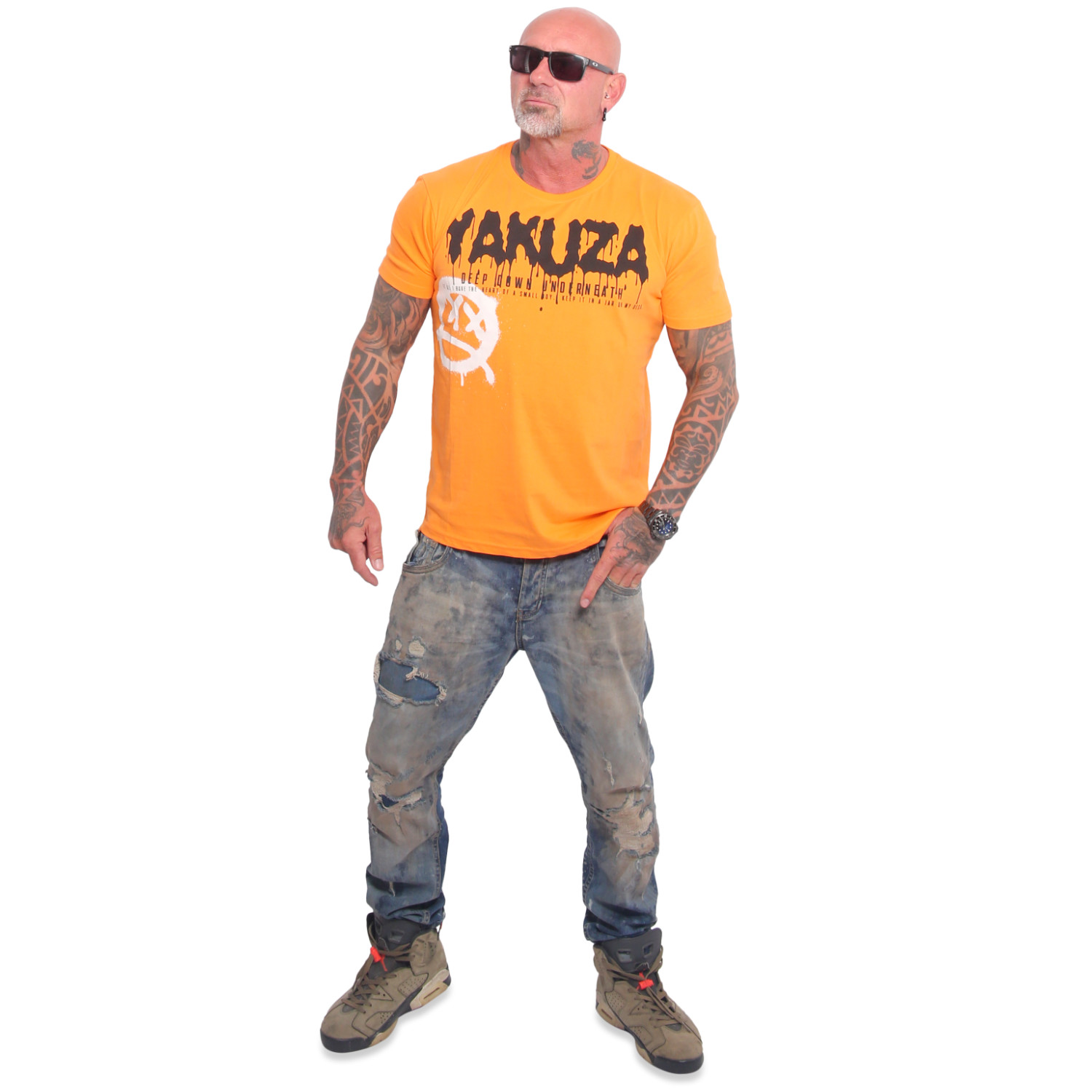 Yakuza pánské tričko Deep Down V02 Regular T-Shirt orange/popsicle M