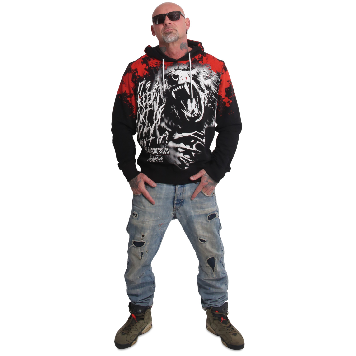 Yakuza pánská mikina s kapucí Creepy Hoodie black S