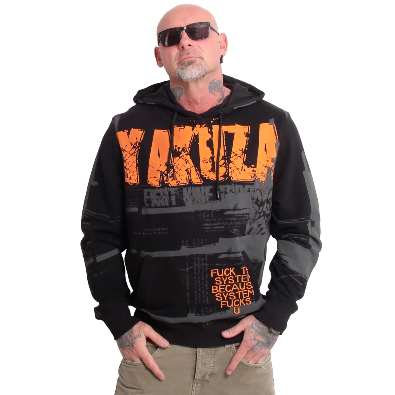 Yakuza pánská mikina s kapucí System Allover Hoodie