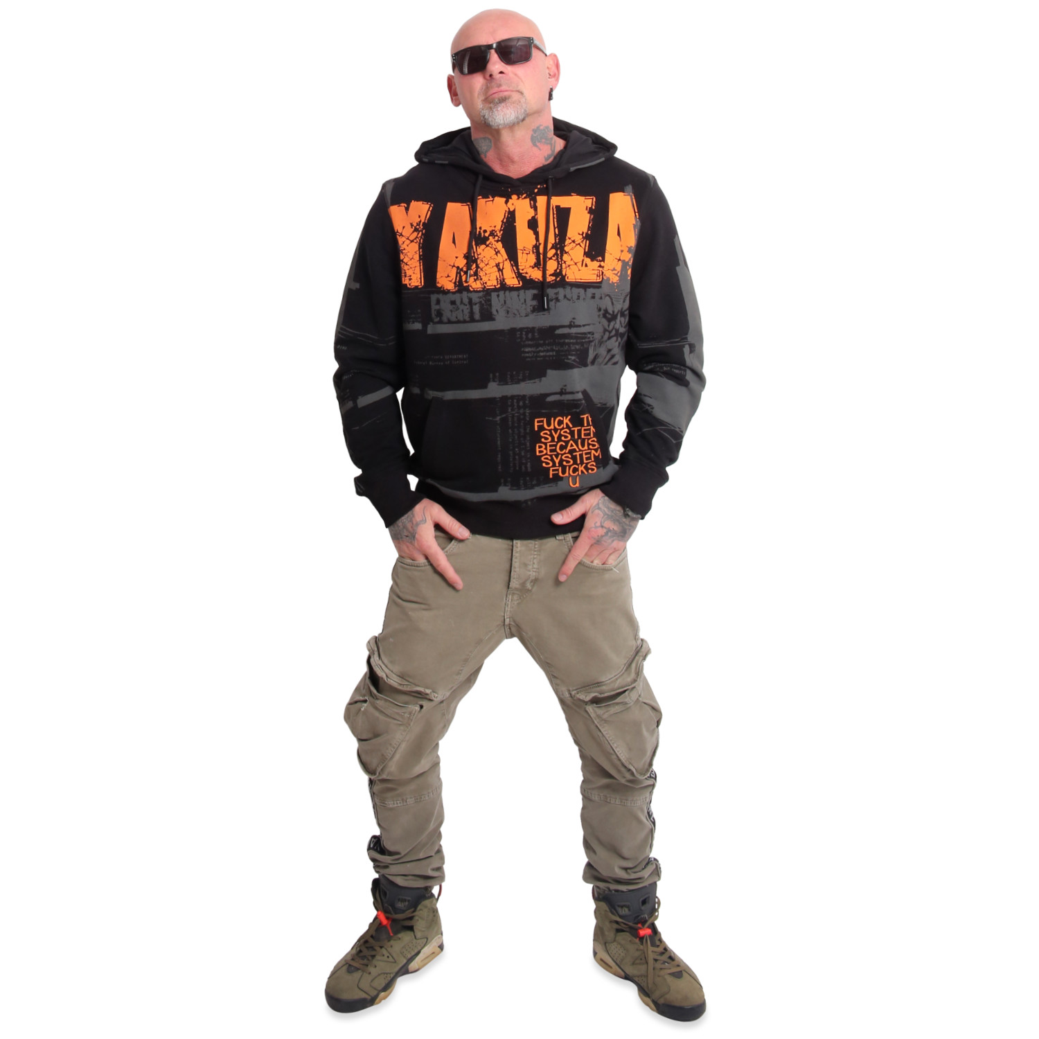 Yakuza pánská mikina s kapucí System Allover Hoodie