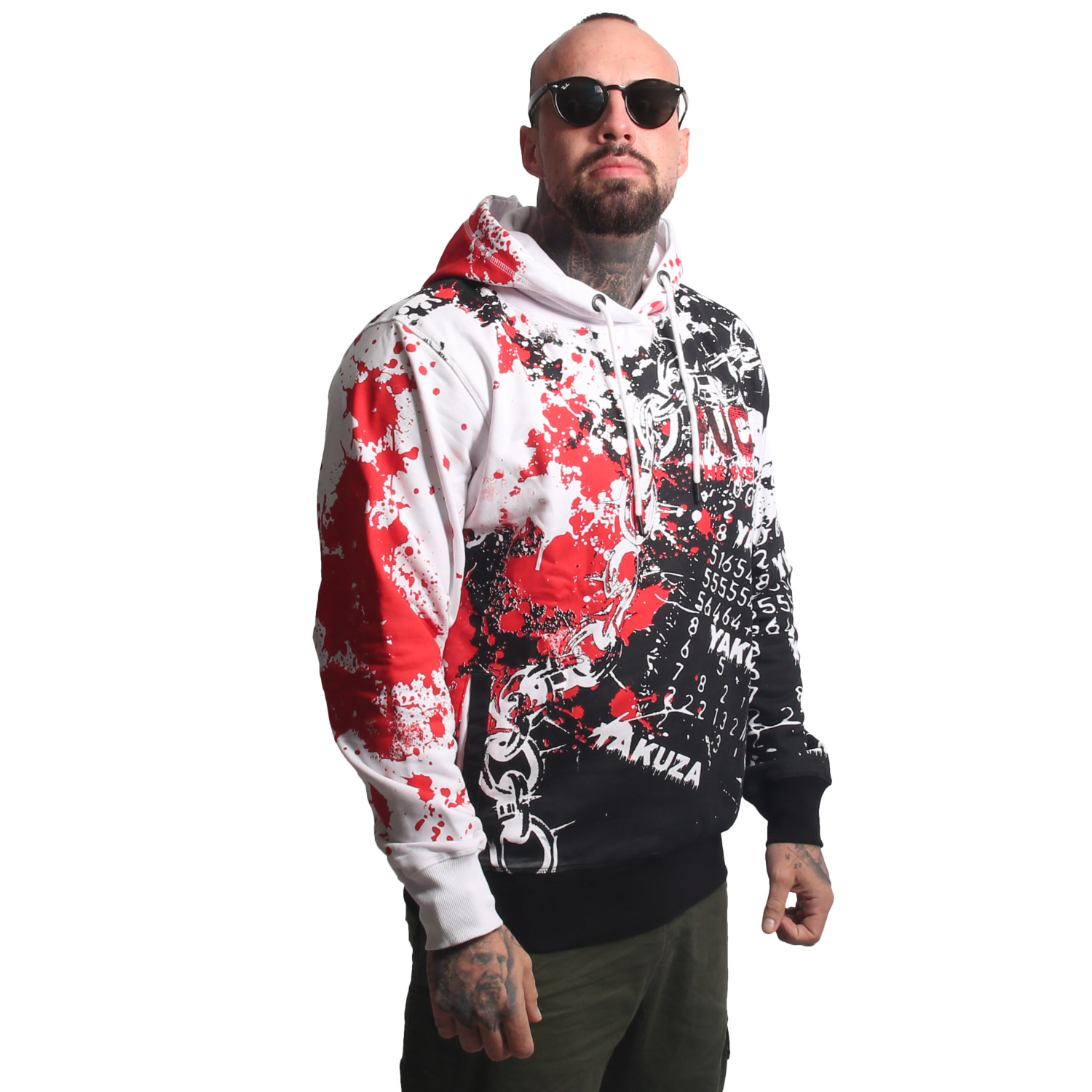 Yakuza pánská mikina s kapucí Rush Allover Hoodie white S