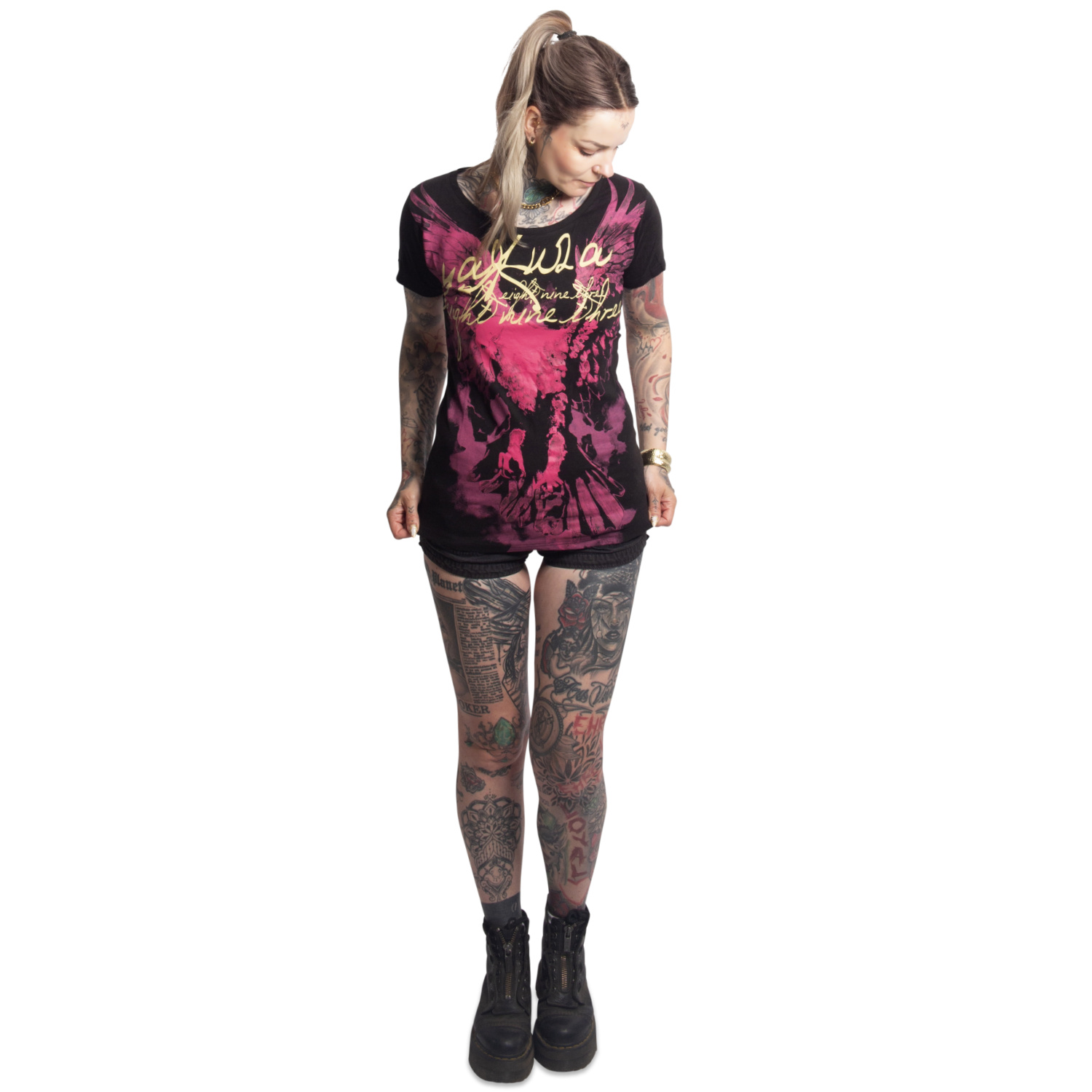 Yakuza dámské tílko Eagle Curved Crew Neck T-Shirt black XS