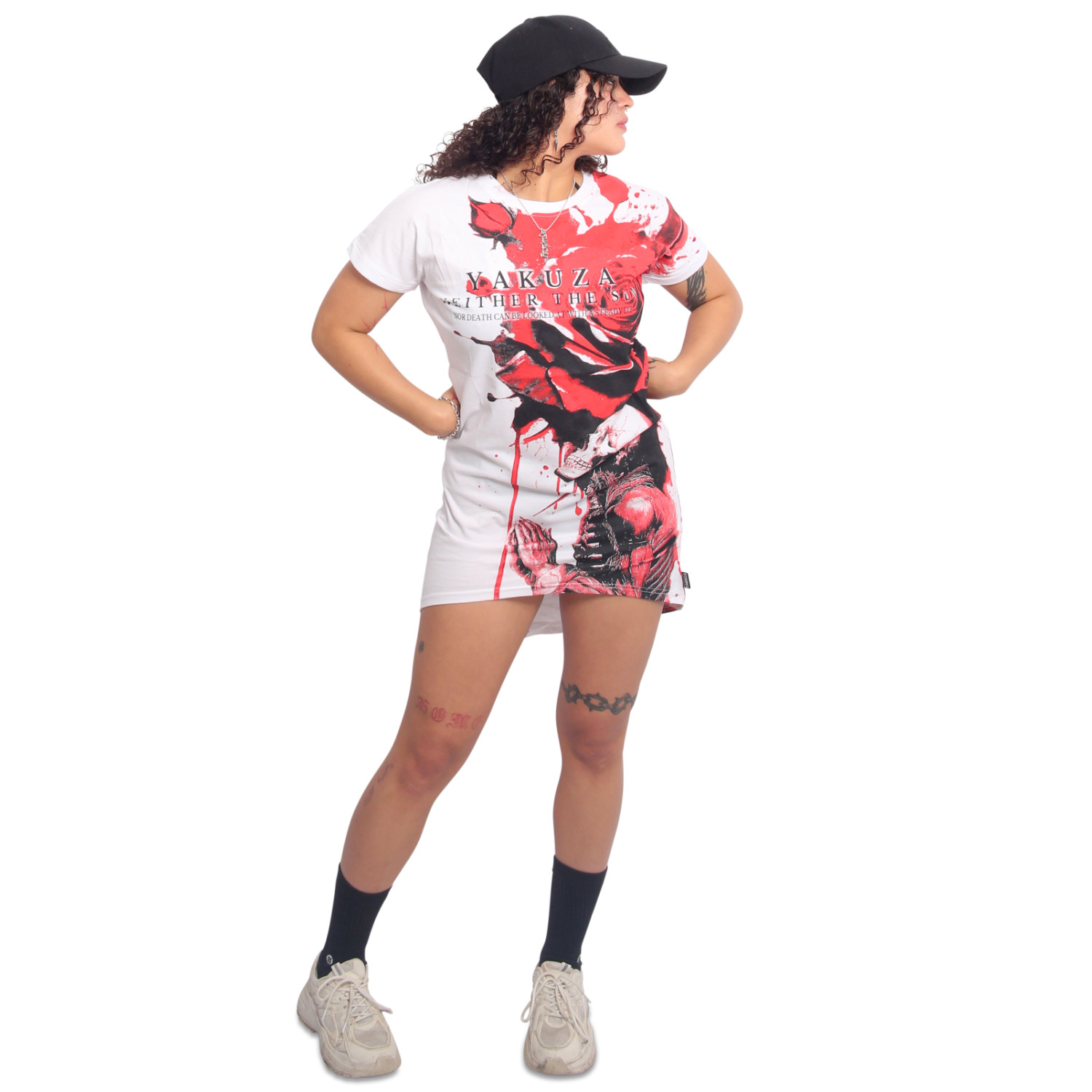 Yakuza dámské šaty Pray Urban T-Shirt Dress white 2XL