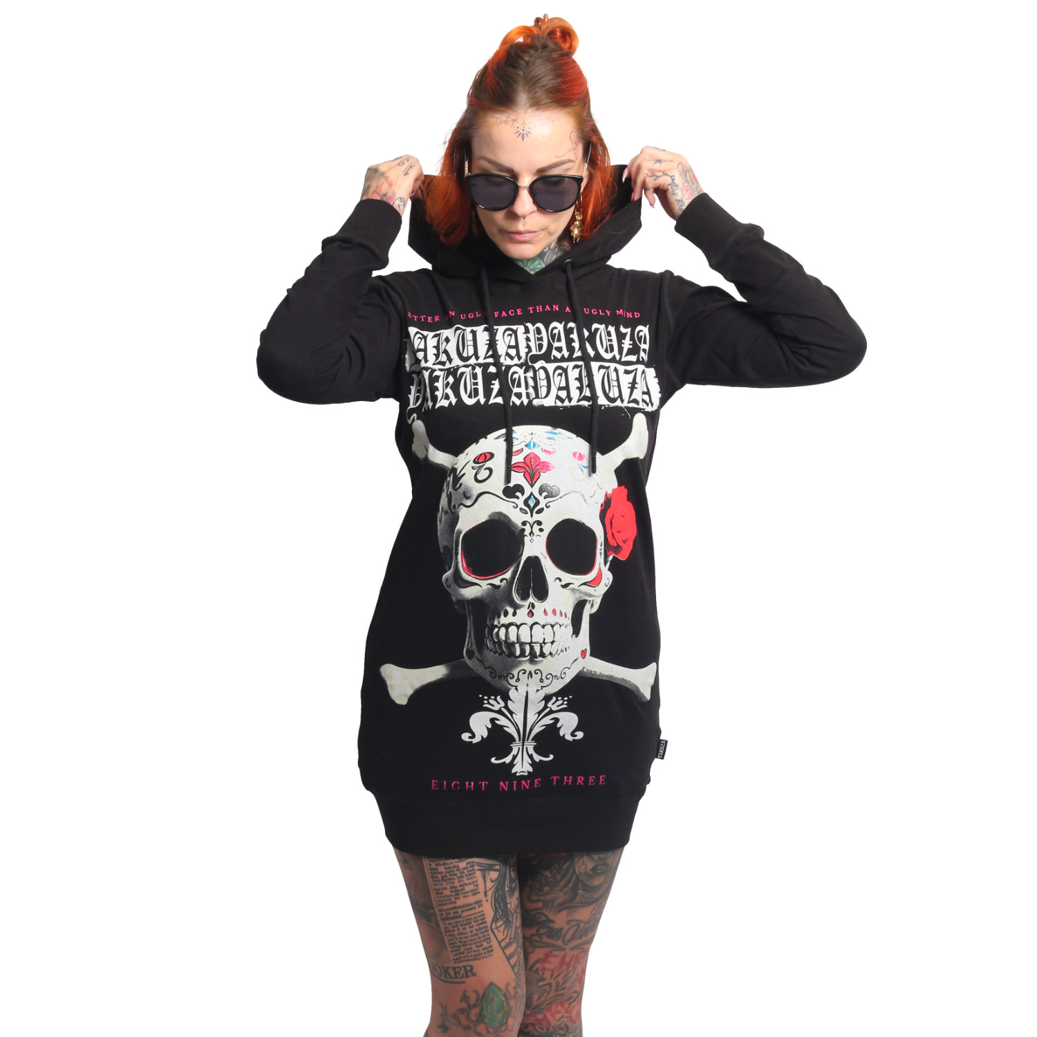 Yakuza dámské šaty Porcelain Lite Hoodie Dress black XL