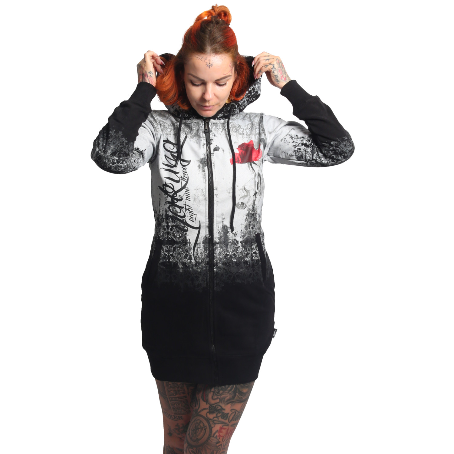 Yakuza dámská mikina na zip Curtain Long Zip Hoodie