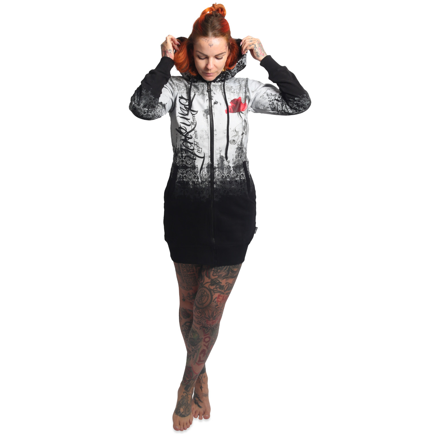 Yakuza dámská mikina na zip Curtain Long Zip Hoodie black L