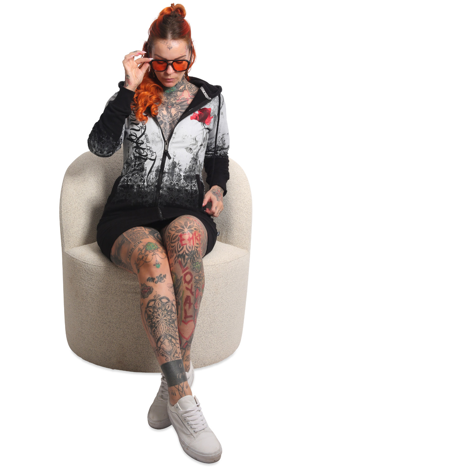 Yakuza dámská mikina na zip Curtain Long Zip Hoodie black L