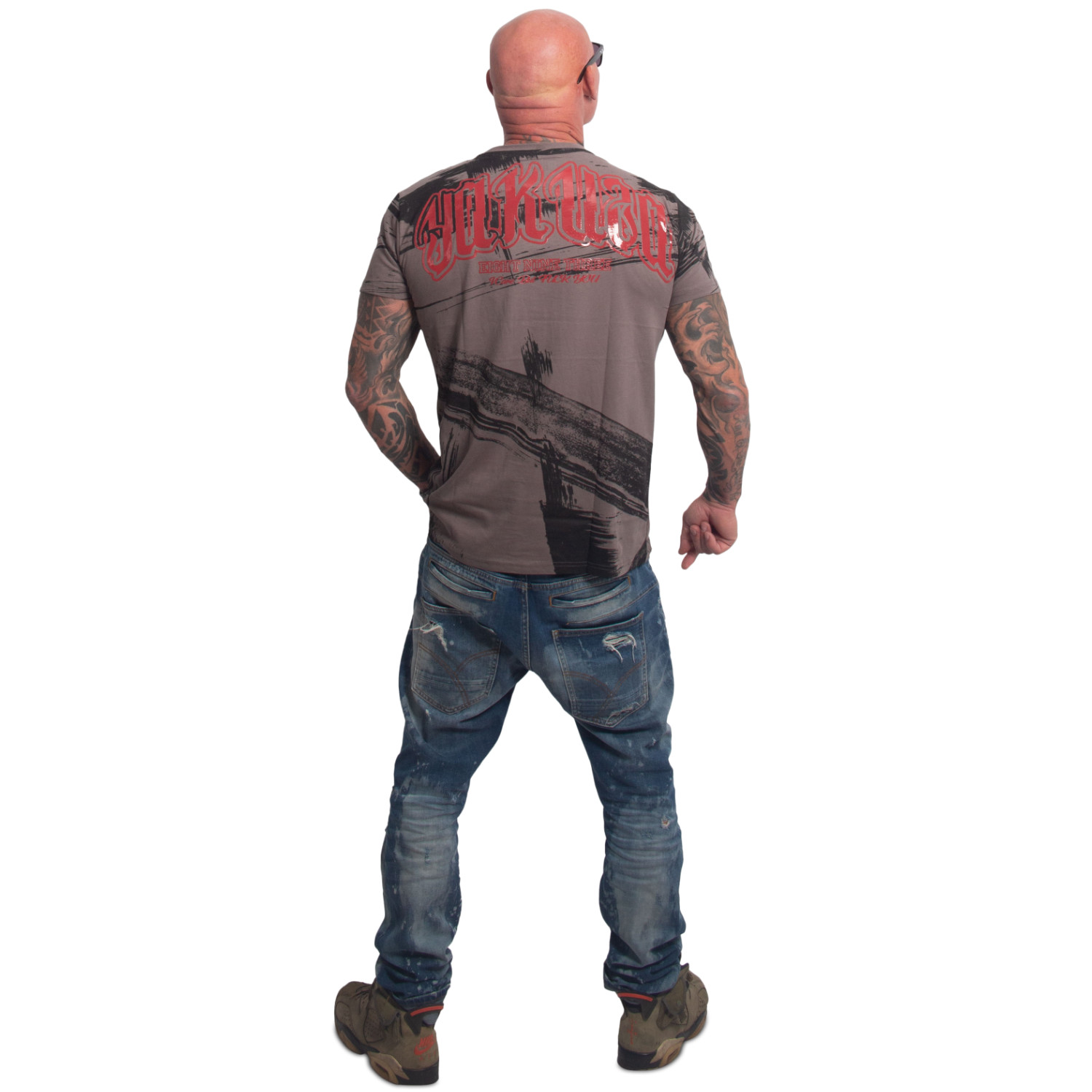 Yakuza pánské tričko Care Allover Regular T-Shirt dark/gull/gray 6XL