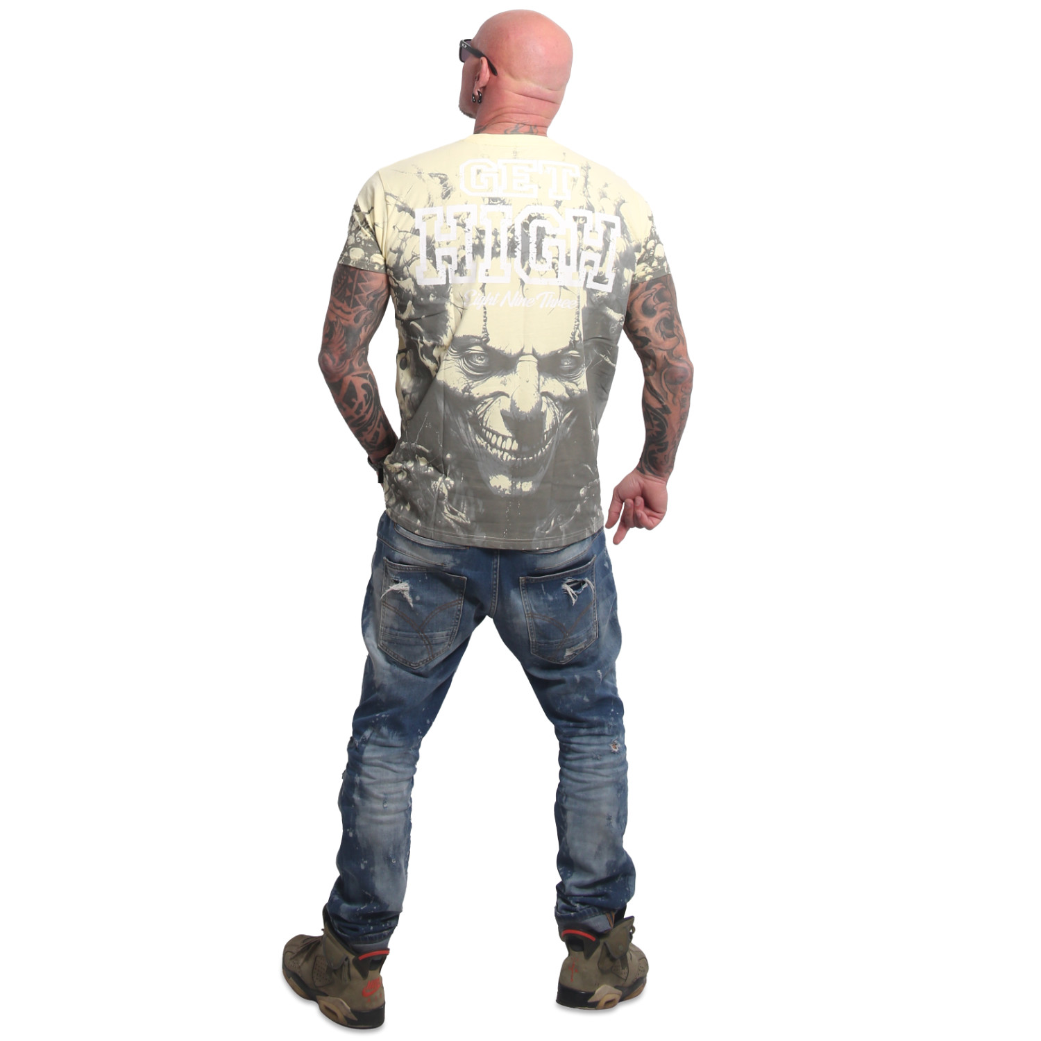 Yakuza pánské tričko Get High Allover Regular T-Shirt dark/gull/gray 2XL