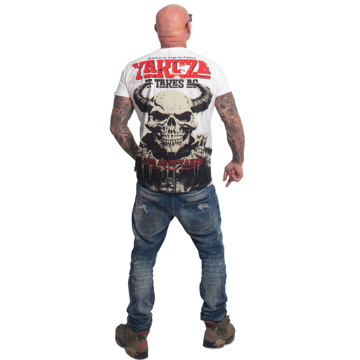 Yakuza pánské tričko As Long Regular T-Shirt white 5XL