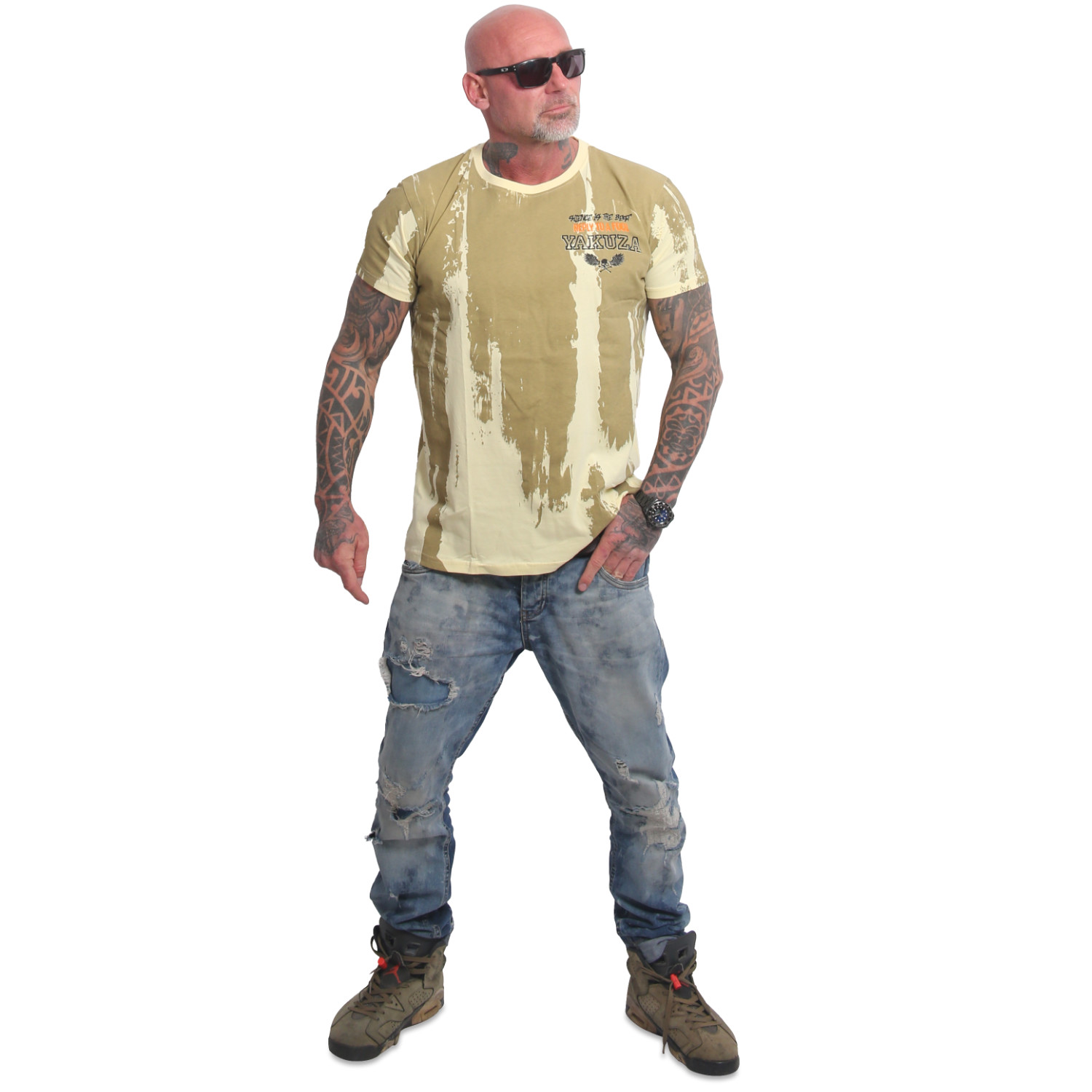 Yakuza pánské tričko Fool Allover Regular T-Shirt french/vanilla XL