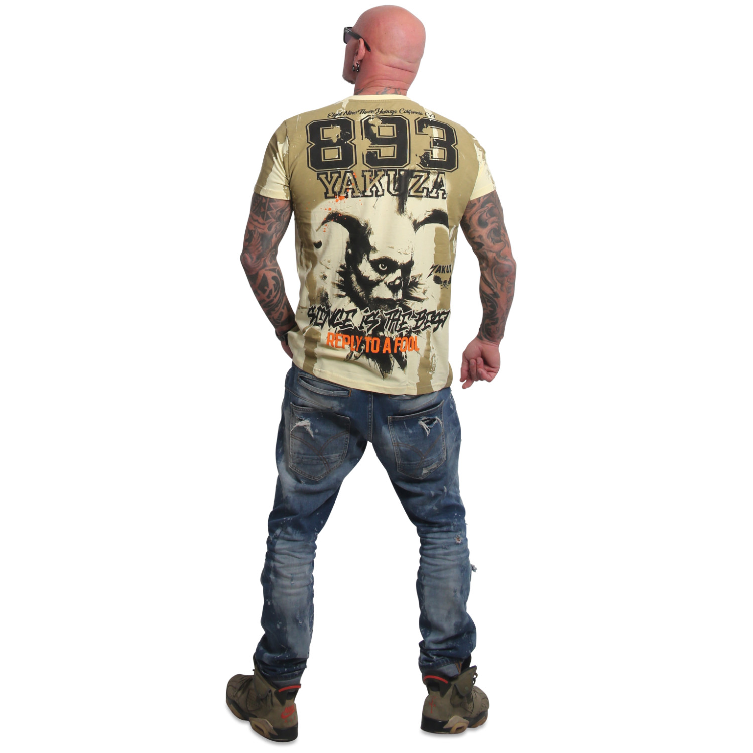 Yakuza pánské tričko Fool Allover Regular T-Shirt french/vanilla XL