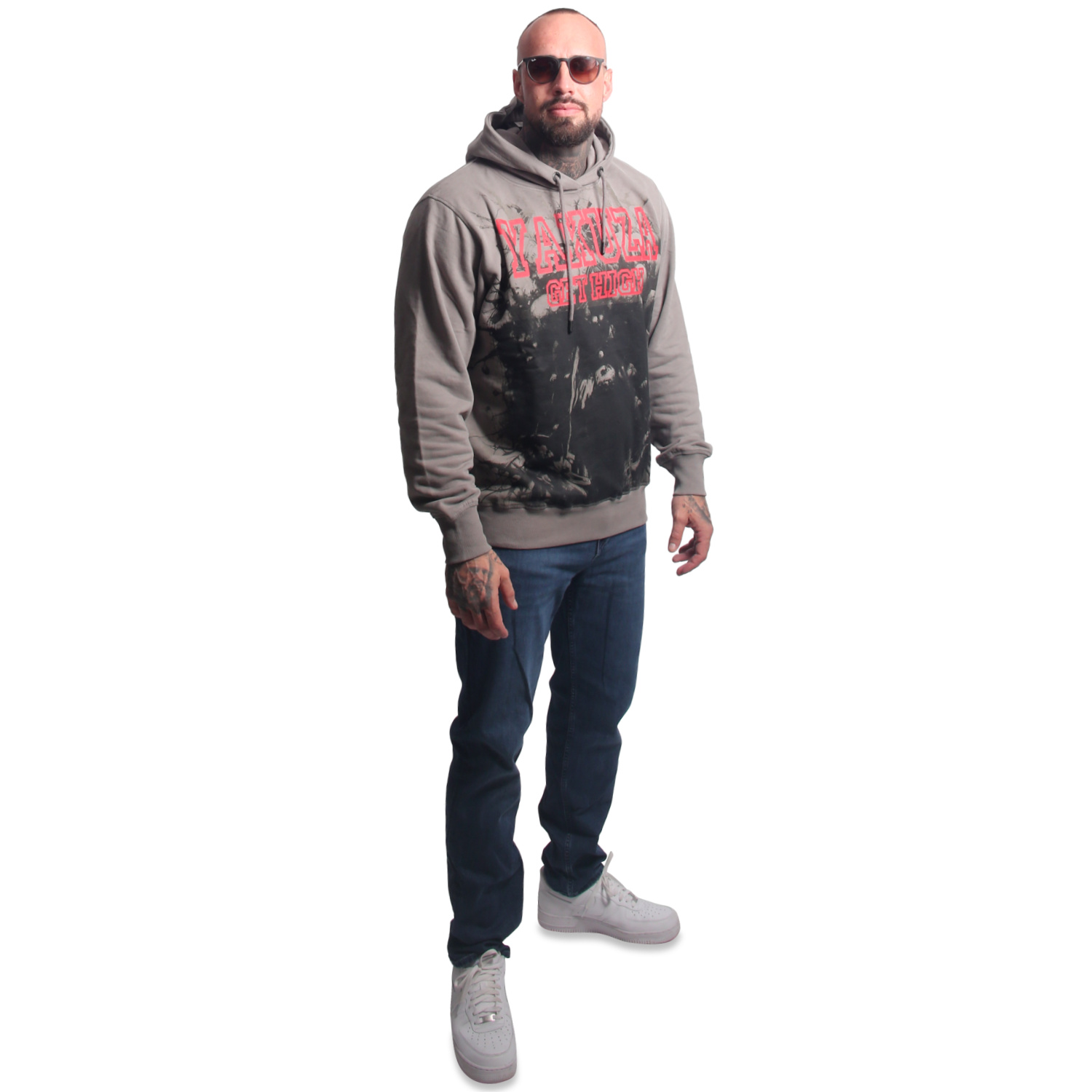 Yakuza pánská mikina s kapucí Get High Hoodie steel/gray 2XL