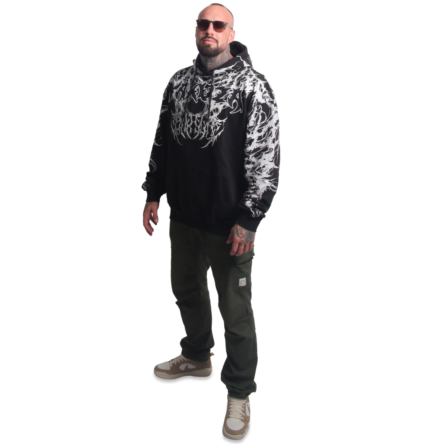 Yakuza pánská mikina s kapucí Reignz Acid Oversized Hoodie black S