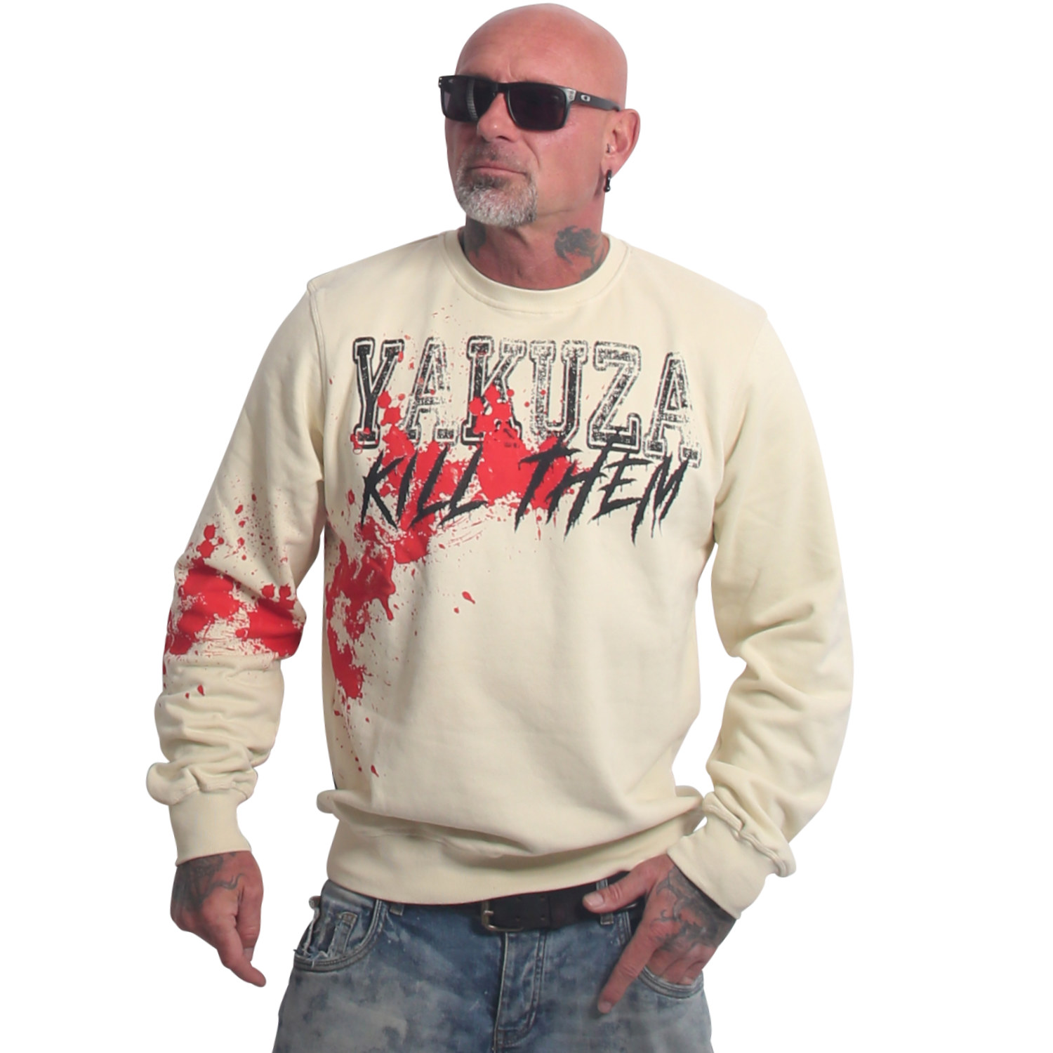 Yakuza pánská mikina Hurt Sweatshirt bone/white S