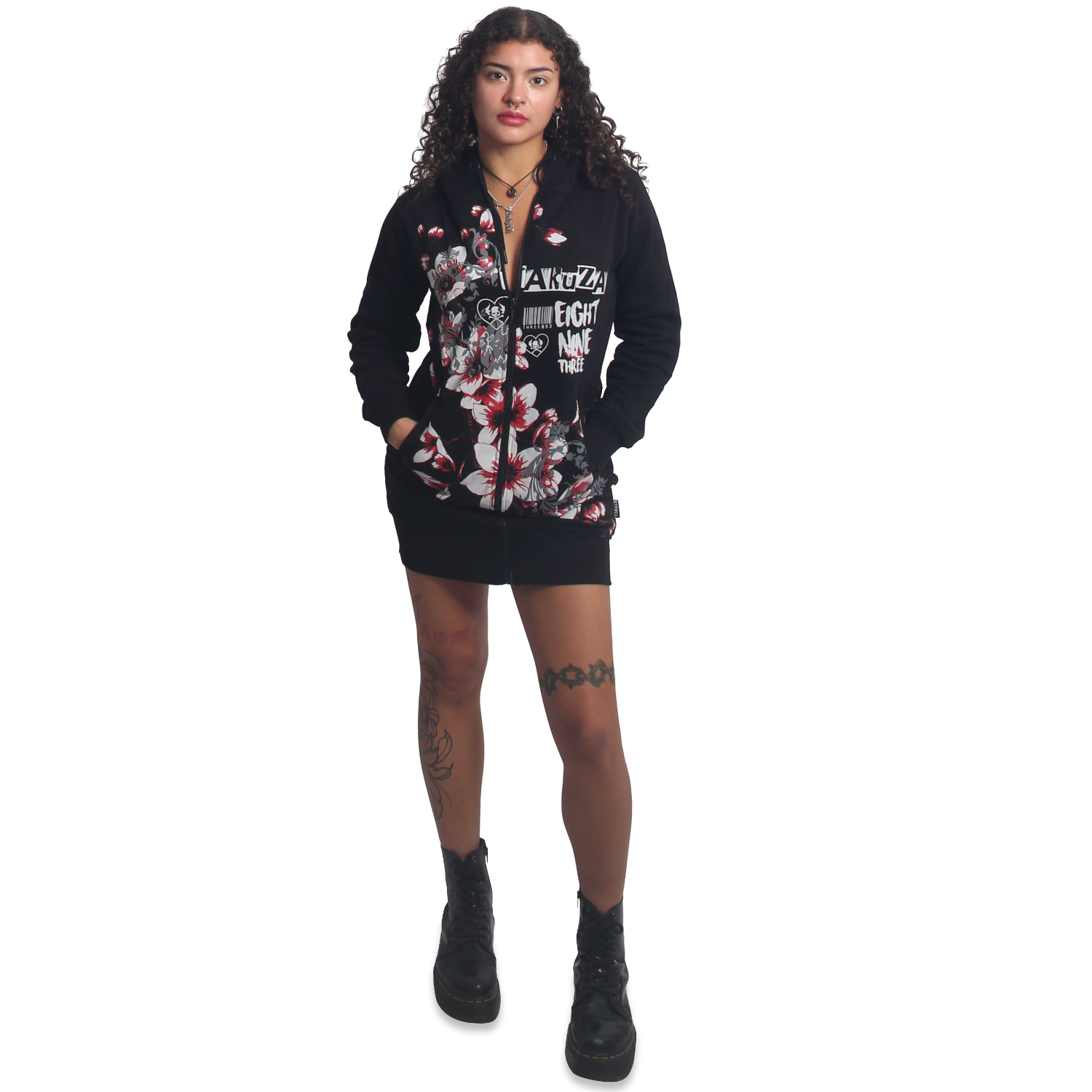 Yakuza dámská mikina na zip Hanami Long Zip Hoodie black 3XL