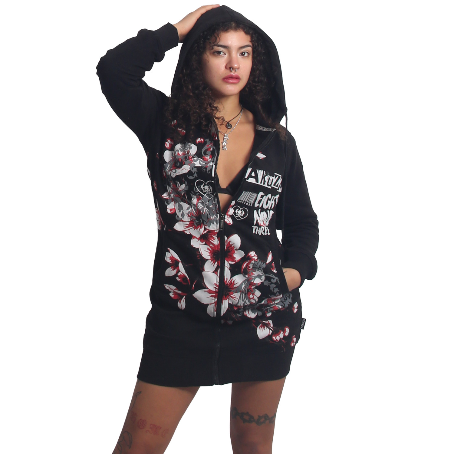 Yakuza dámská mikina na zip Hanami Long Zip Hoodie black 3XL