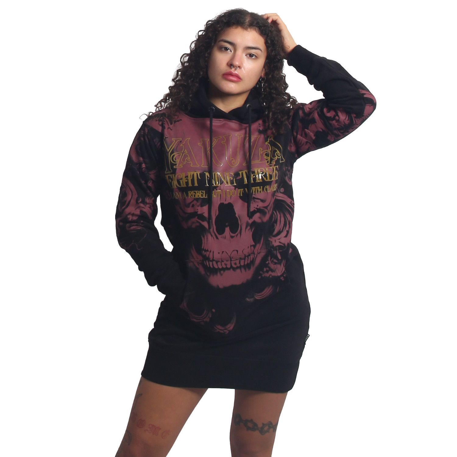Yakuza dámské šaty Lost Skull Sweat Dress black L