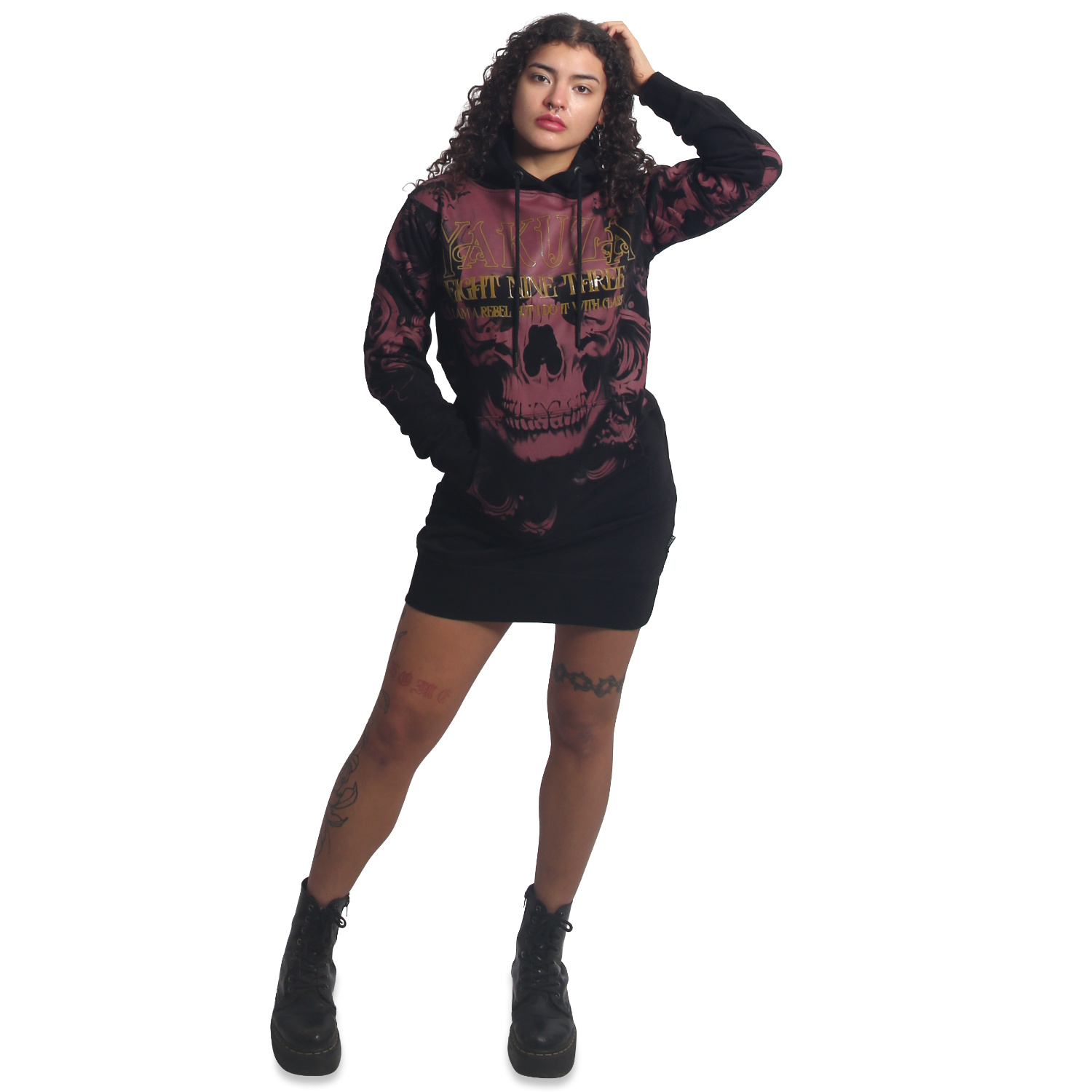 Yakuza dámské šaty Lost Skull Sweat Dress black L