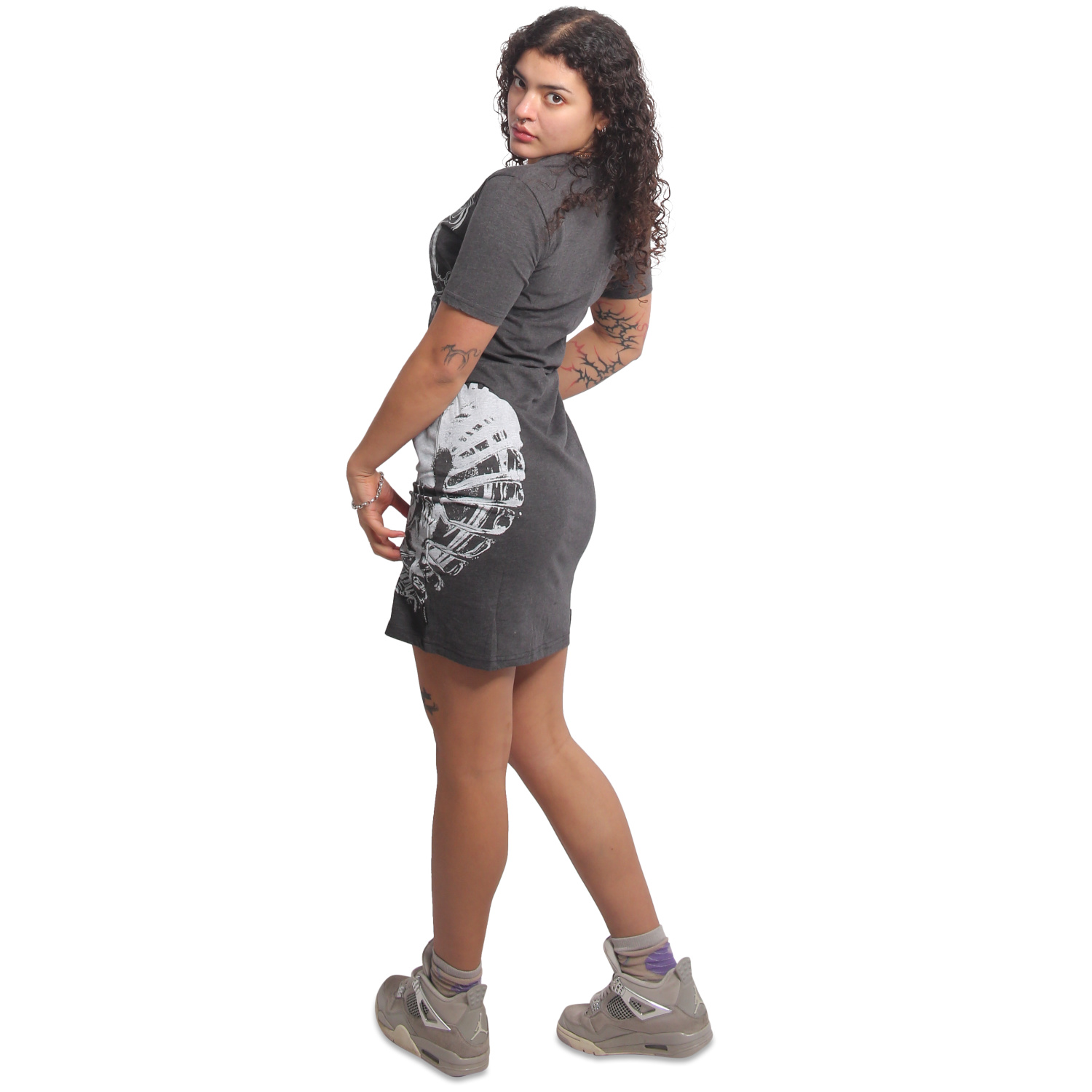 Yakuza dámské šaty Liquid Heart Casual T-Shirt Dress mottled/black XS