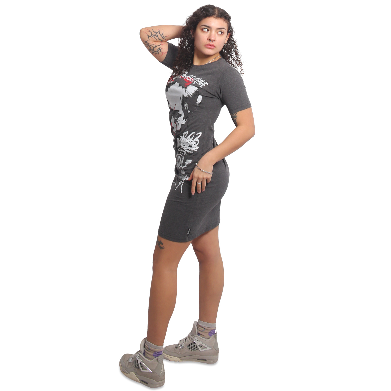 Yakuza dámské šaty Masquerade V02 Casual T-Shirt Dress mottled/black L