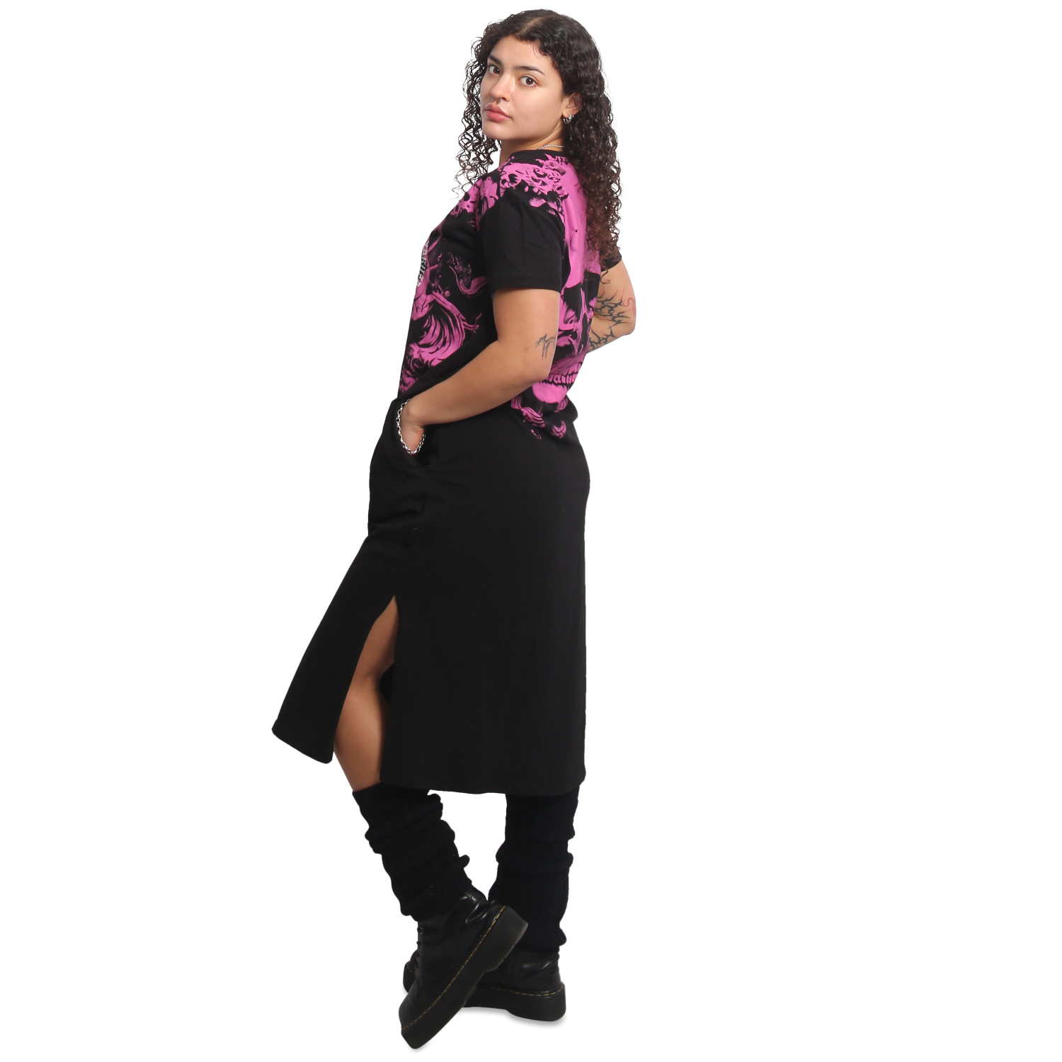 Yakuza dámské šaty Lost Skull Midi T-Shirt Dress black 2XL