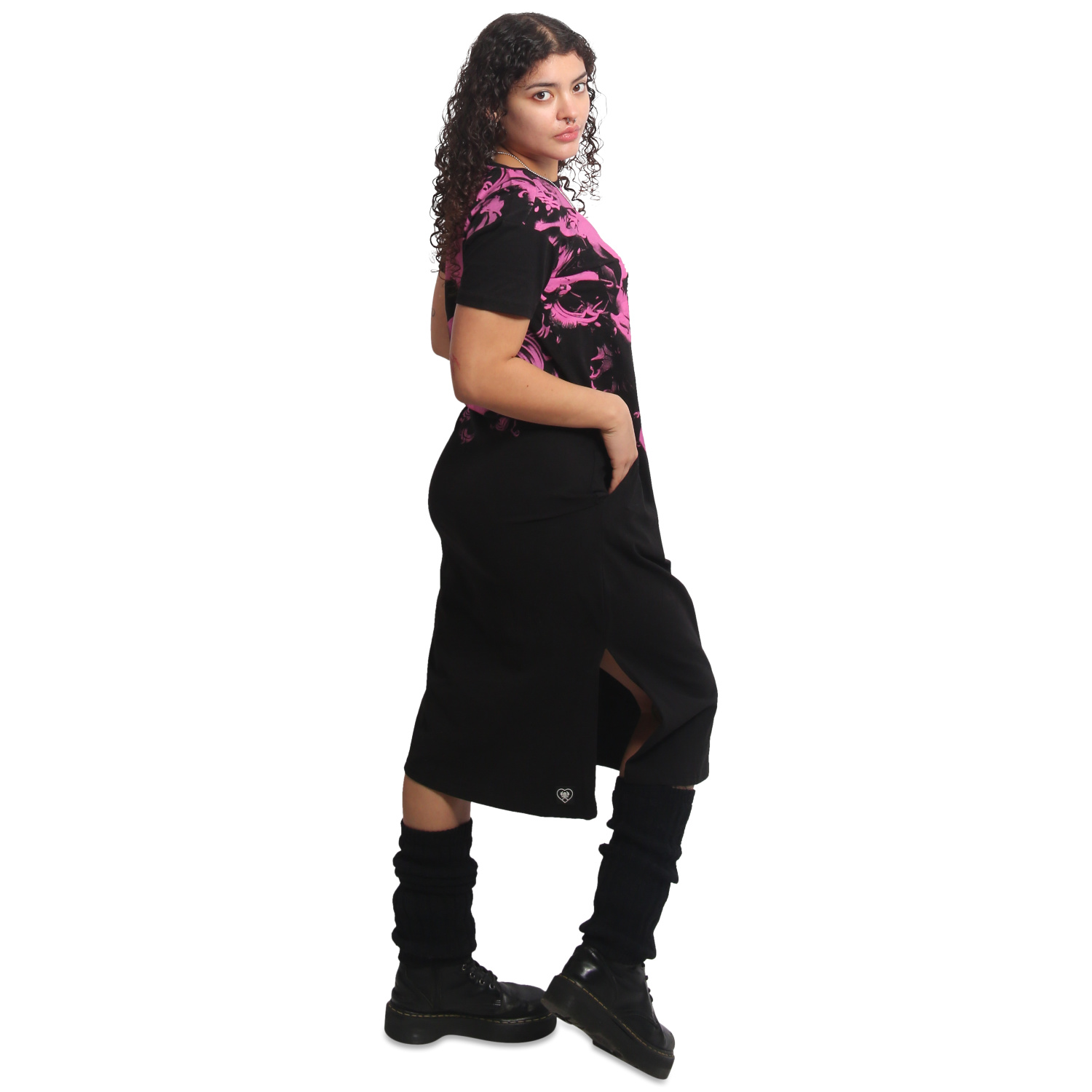 Yakuza dámské šaty Lost Skull Midi T-Shirt Dress black 2XL