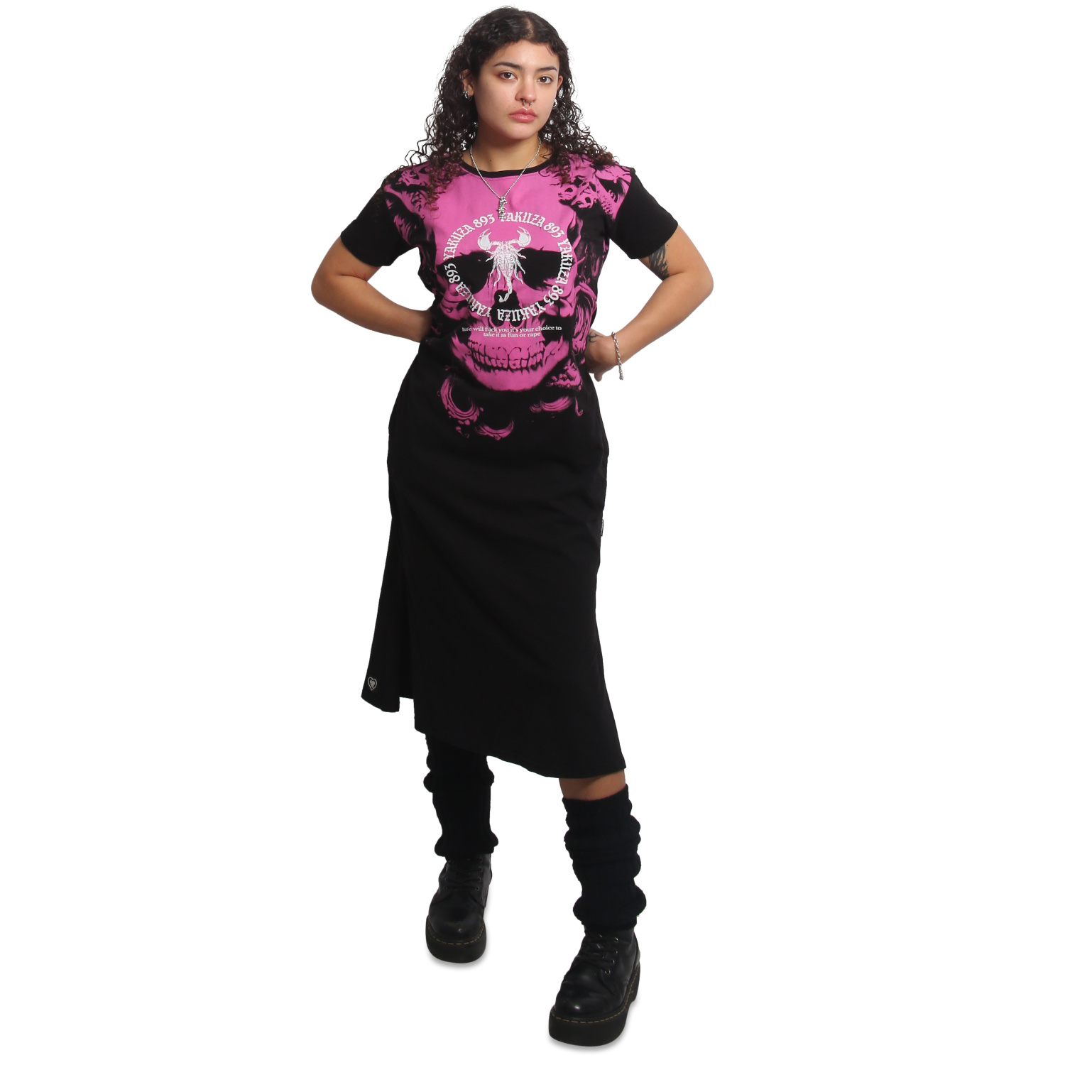 Yakuza dámské šaty Lost Skull Midi T-Shirt Dress