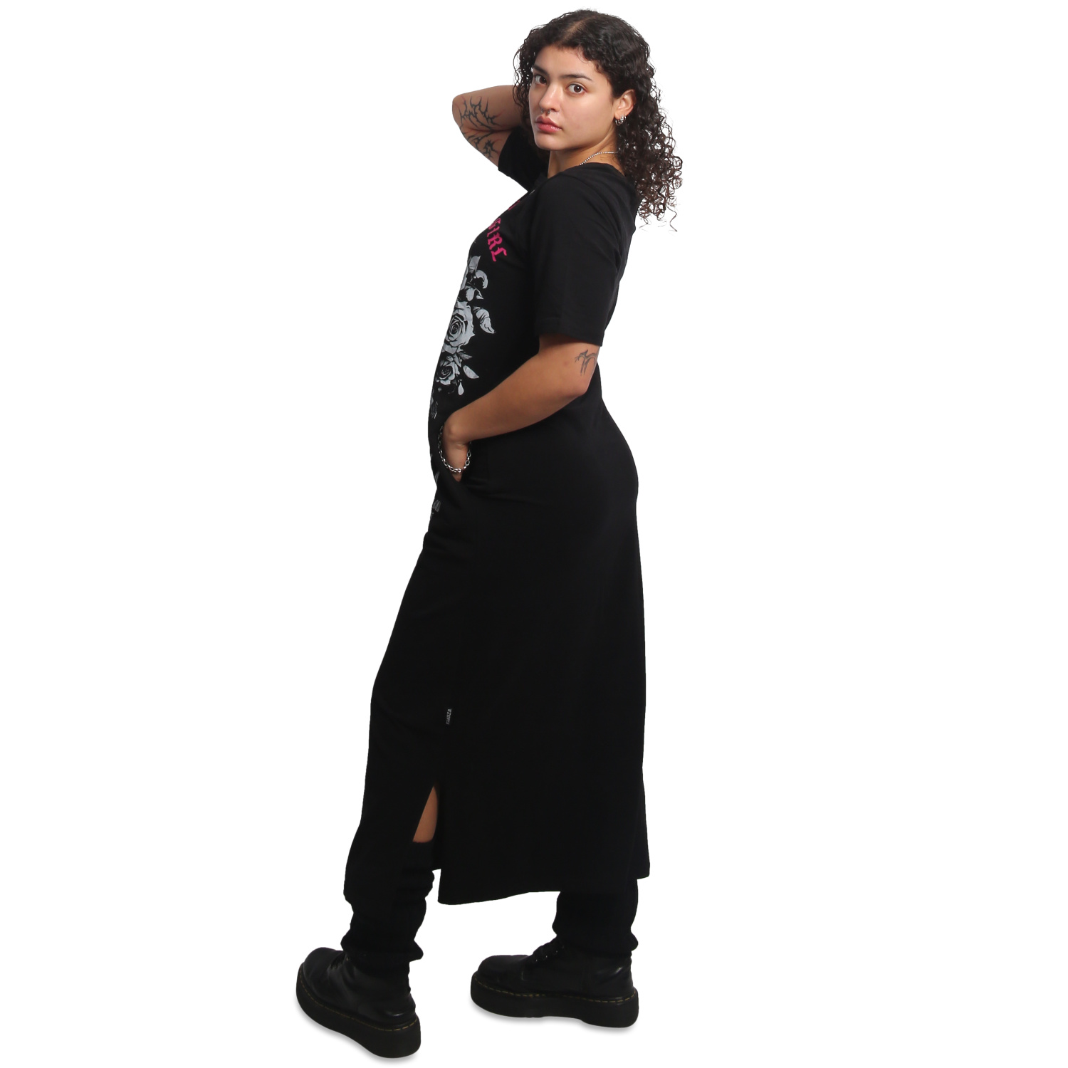 Yakuza dámské šaty Good Girls Maxi T-Shirt Dress black S