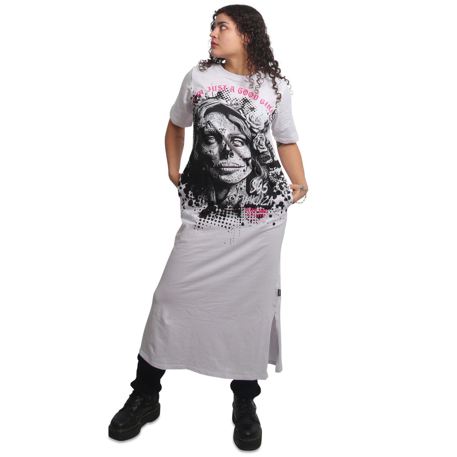 Yakuza dámské šaty Good Girls Maxi T-Shirt Dress