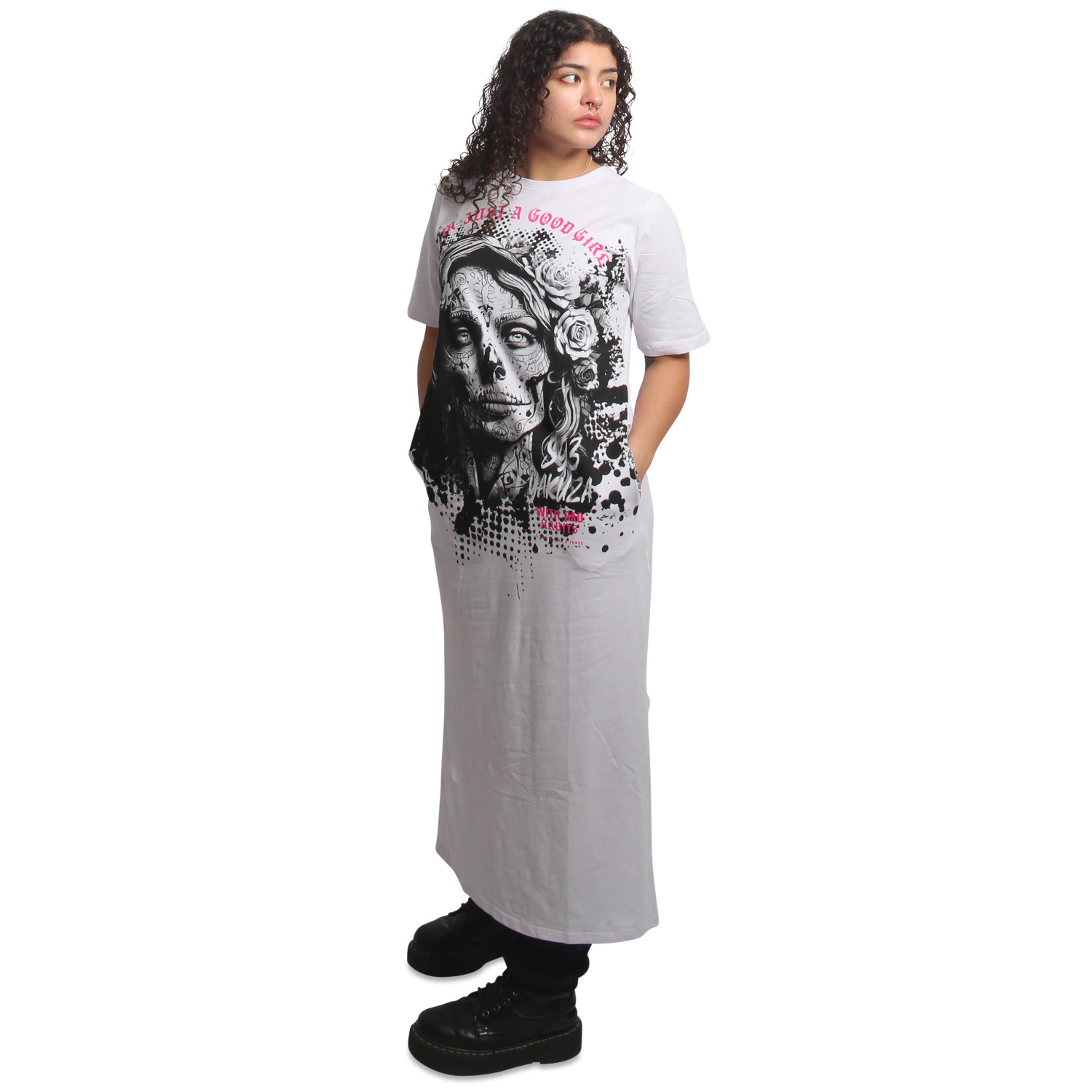 Yakuza dámské šaty Good Girls Maxi T-Shirt Dress