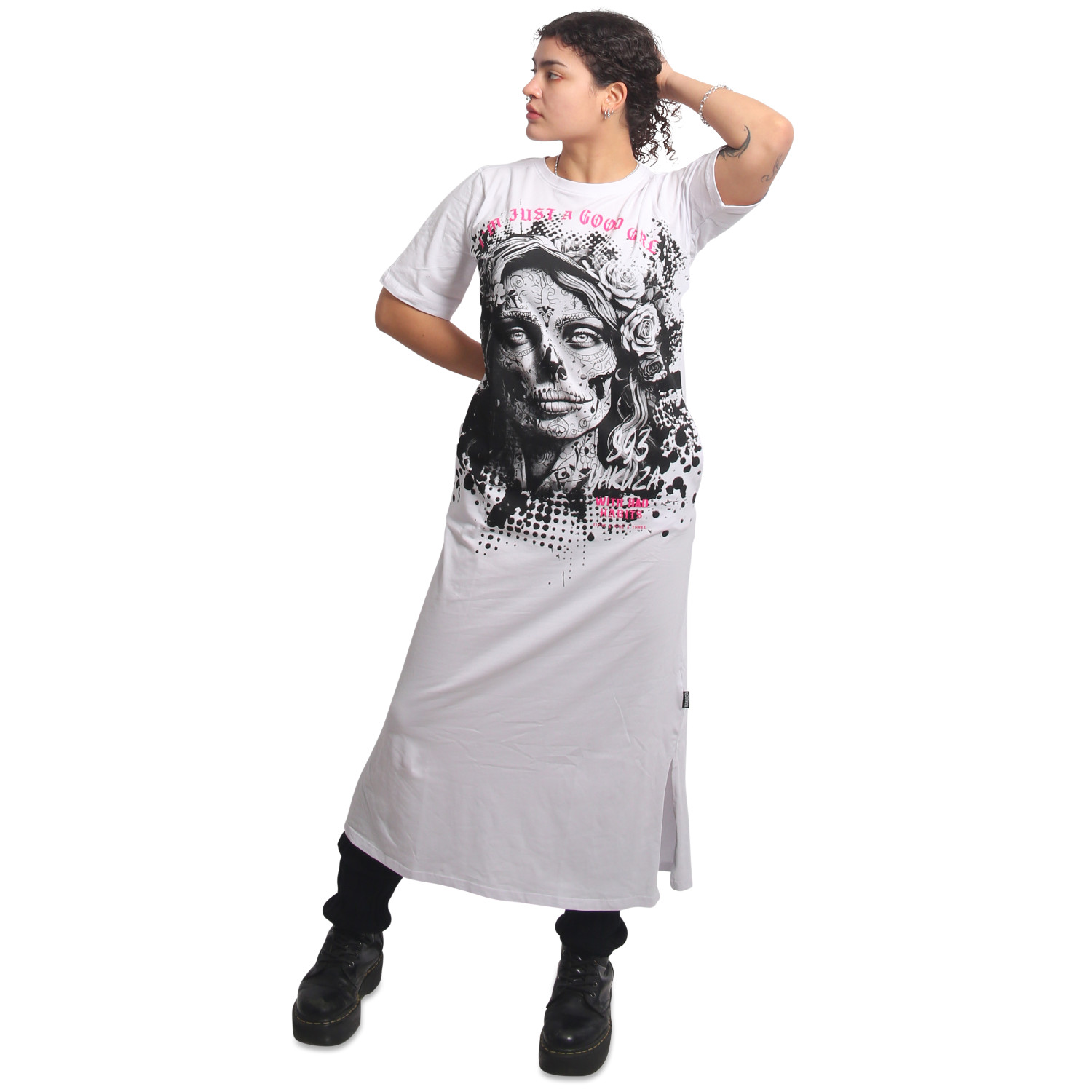 Yakuza dámské šaty Good Girls Maxi T-Shirt Dress