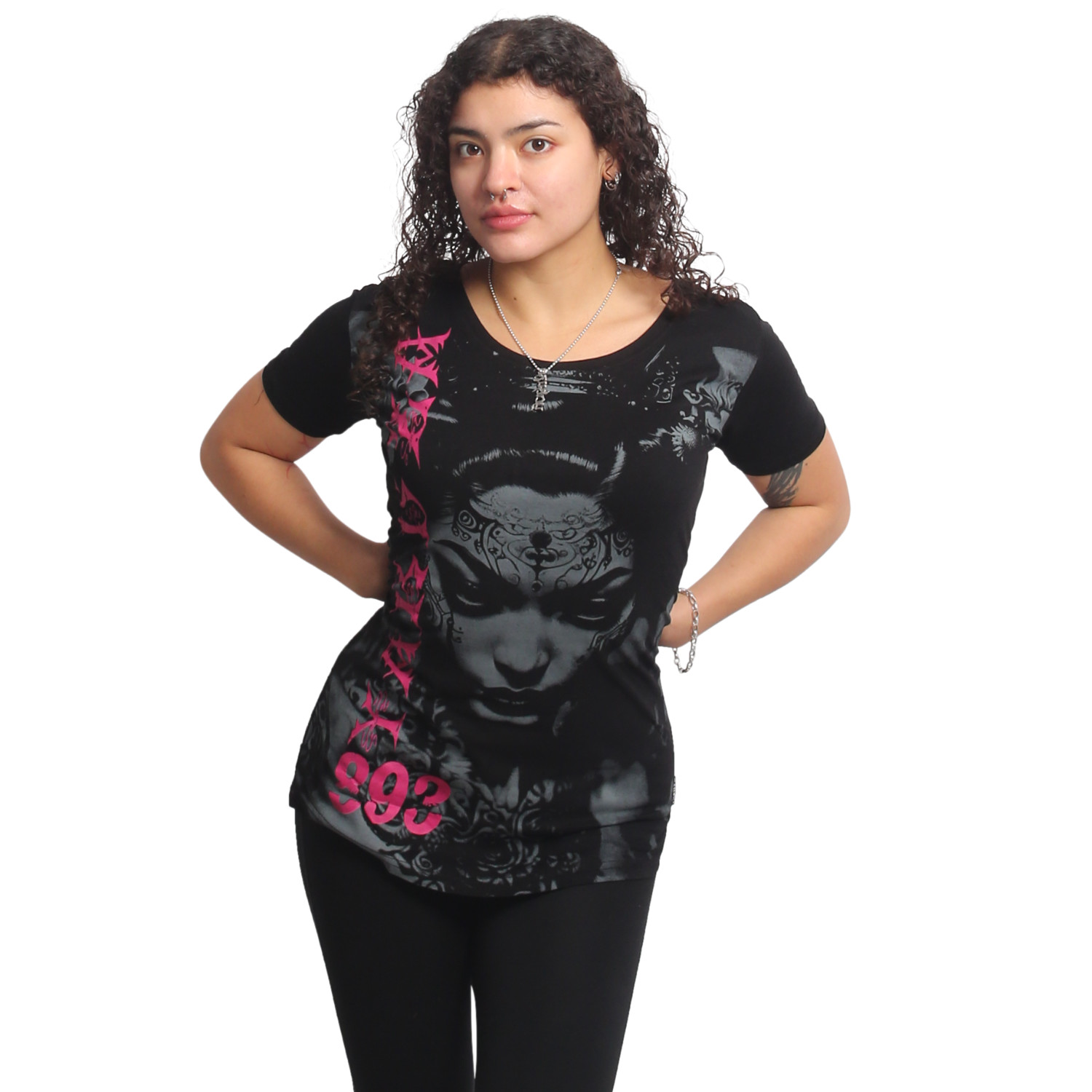 Yakuza dámské tílko Mystic Curved Crew Neck T-Shirt black XS