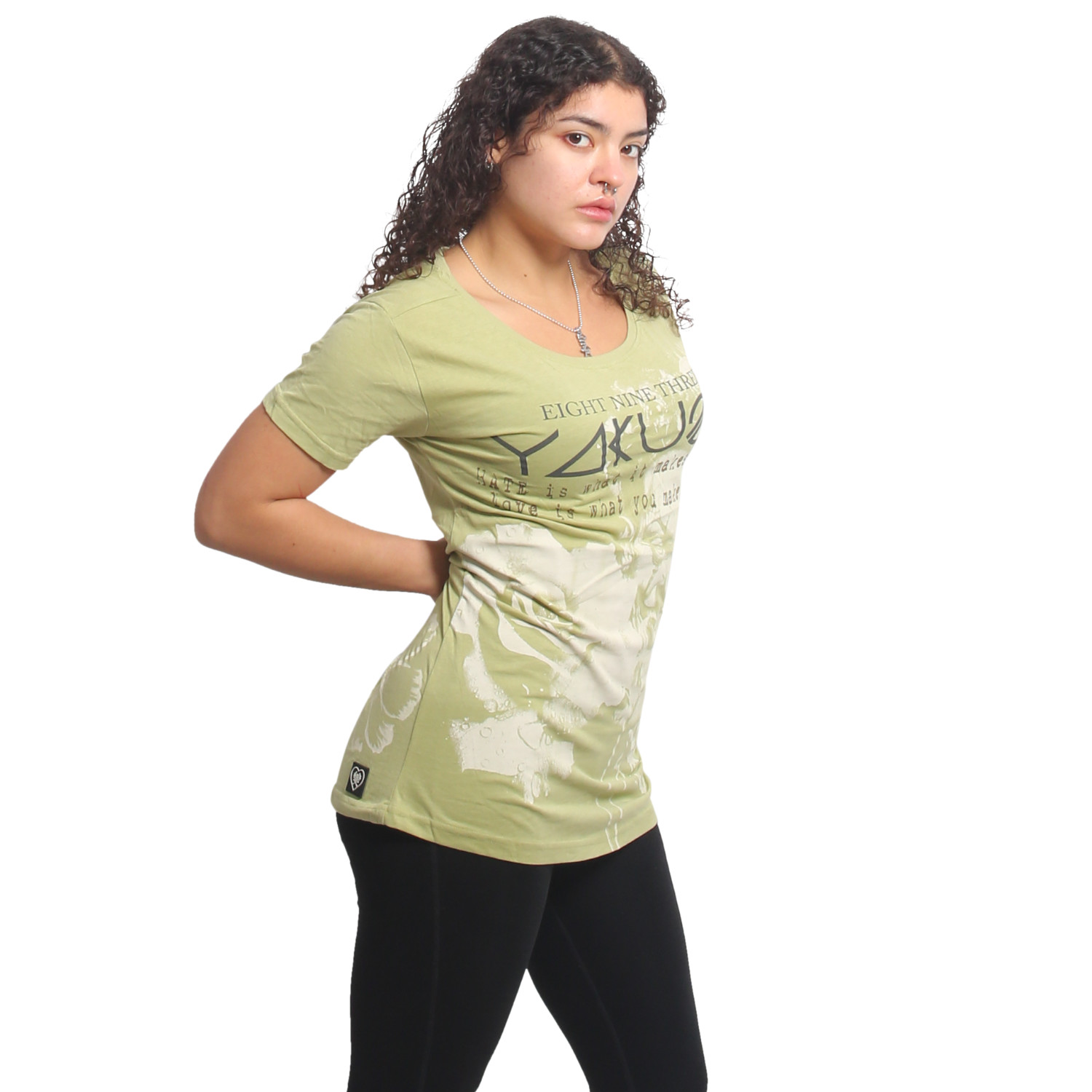 Yakuza dámské tílko Hidden Curved Crew Neck T-Shirt tarragon M