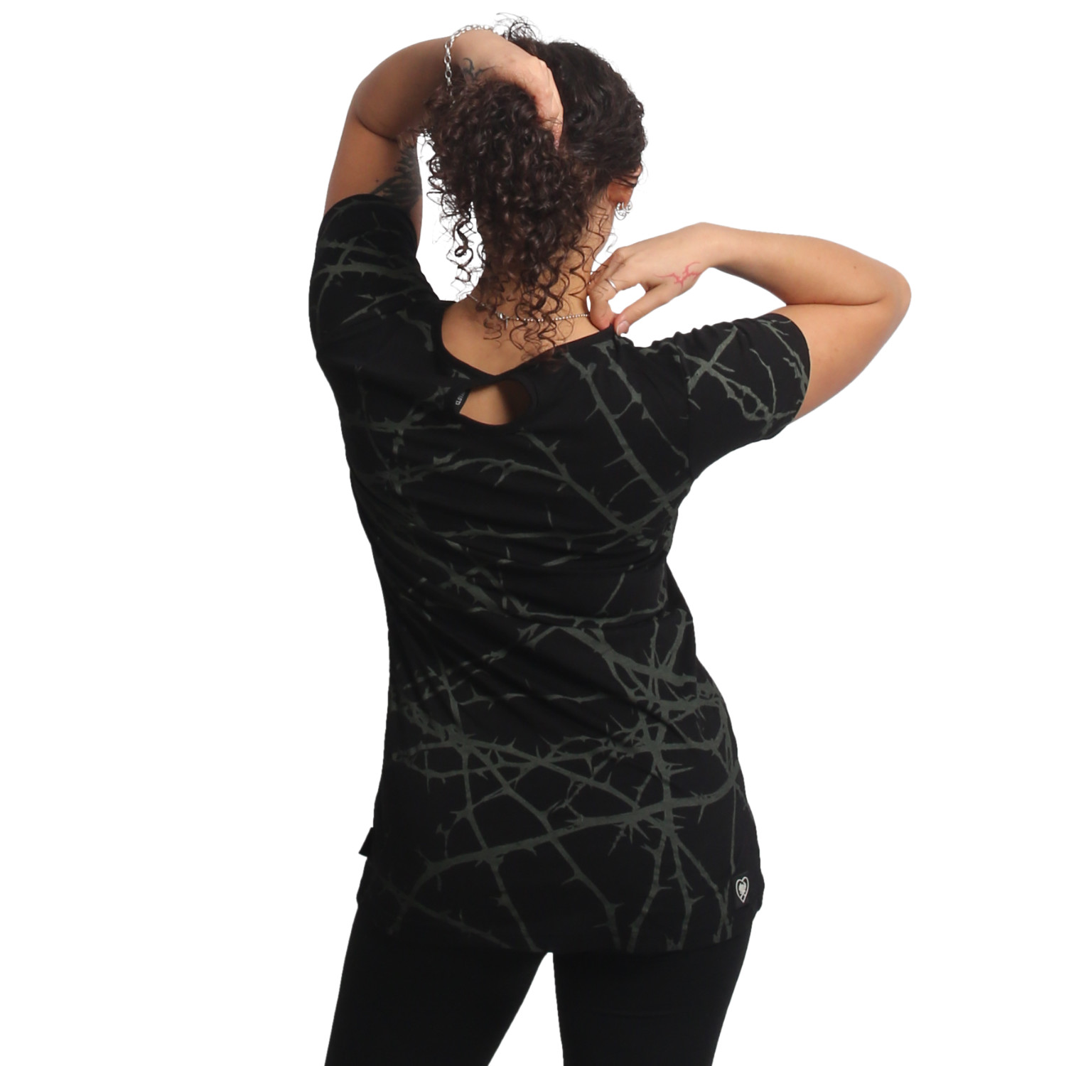 Yakuza dámské tílko Thorns Allover Long Tail T-Shirt black XL