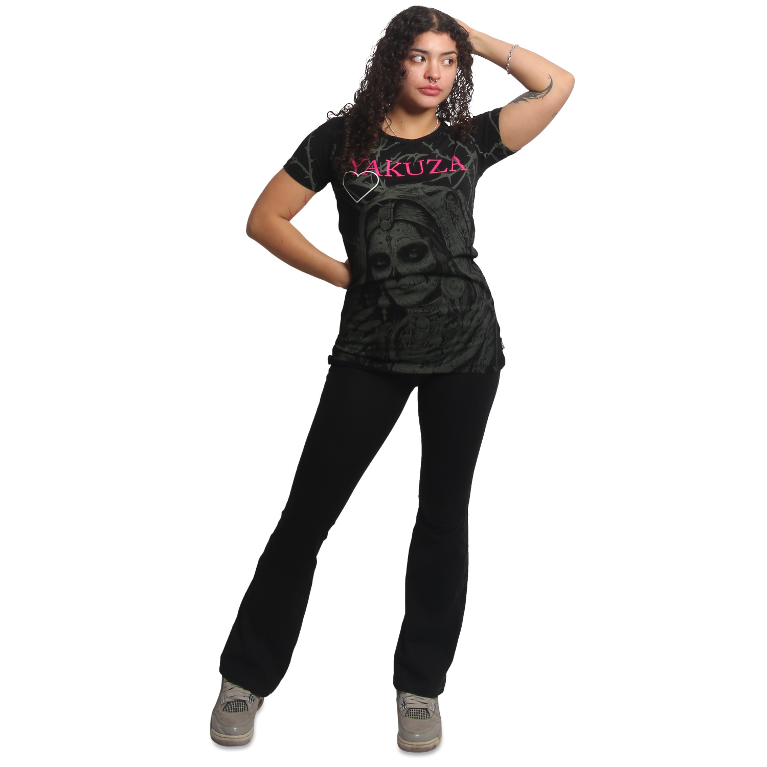 Yakuza dámské tílko Thorns Allover Long Tail T-Shirt black XL